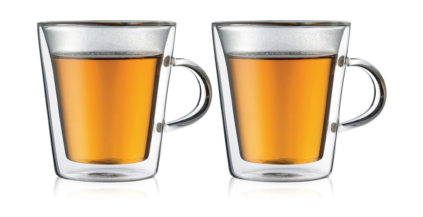 Bodum Canteen Mug With Handle Double Walled Transparent, 2 Pcs.