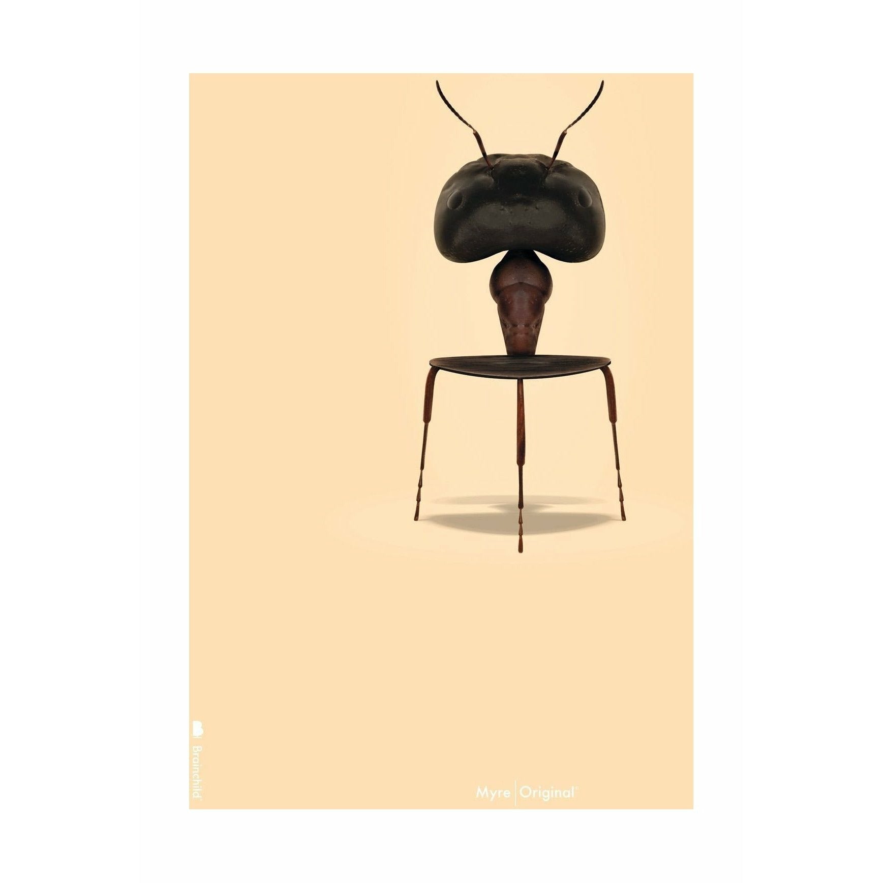Pomysłowy plakat mrówek bez ramki 30x40 cm, tło w kolorze piasku