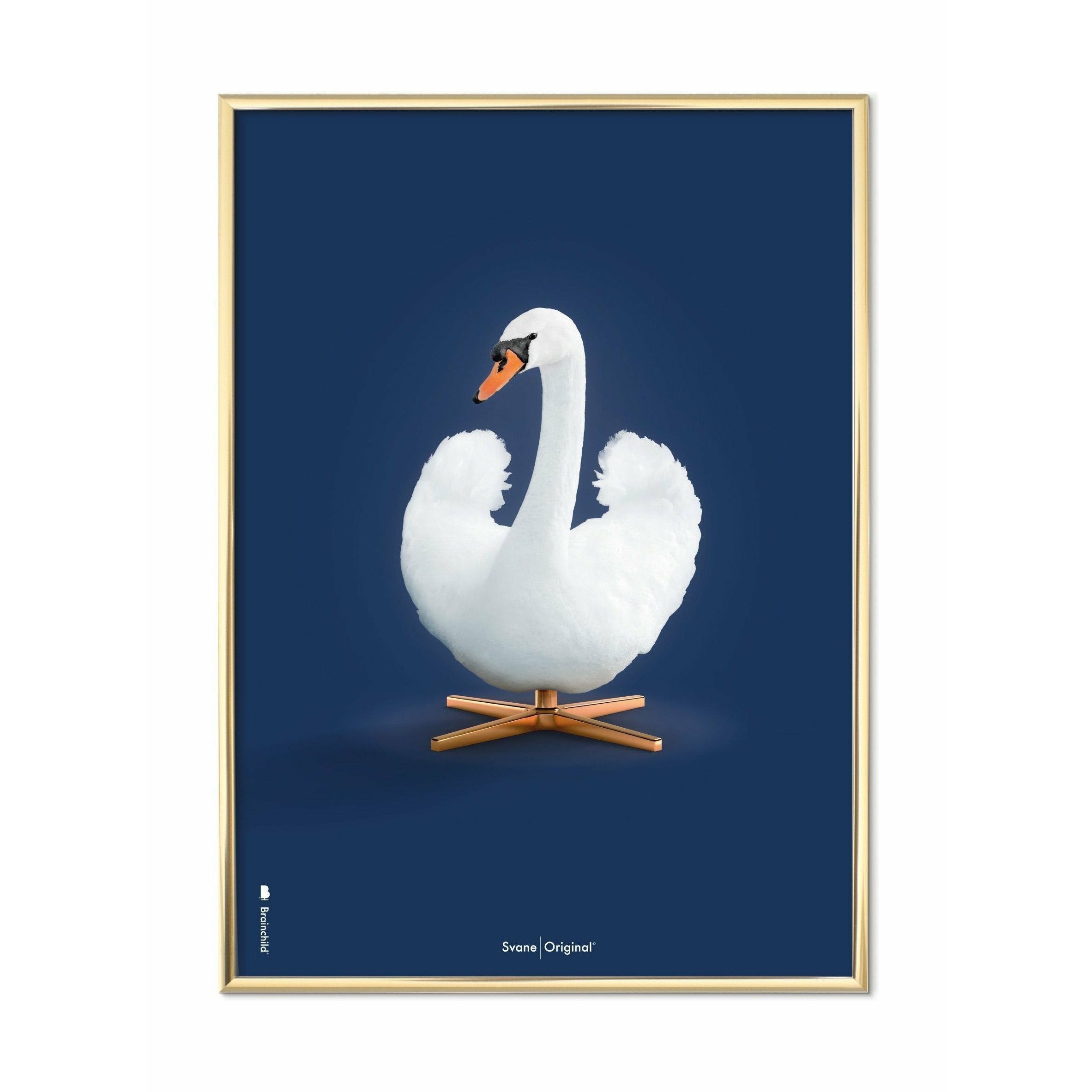 Pomysły Swan Classic Plakat, mosiężna ramka A5, ciemnoniebieskie tło