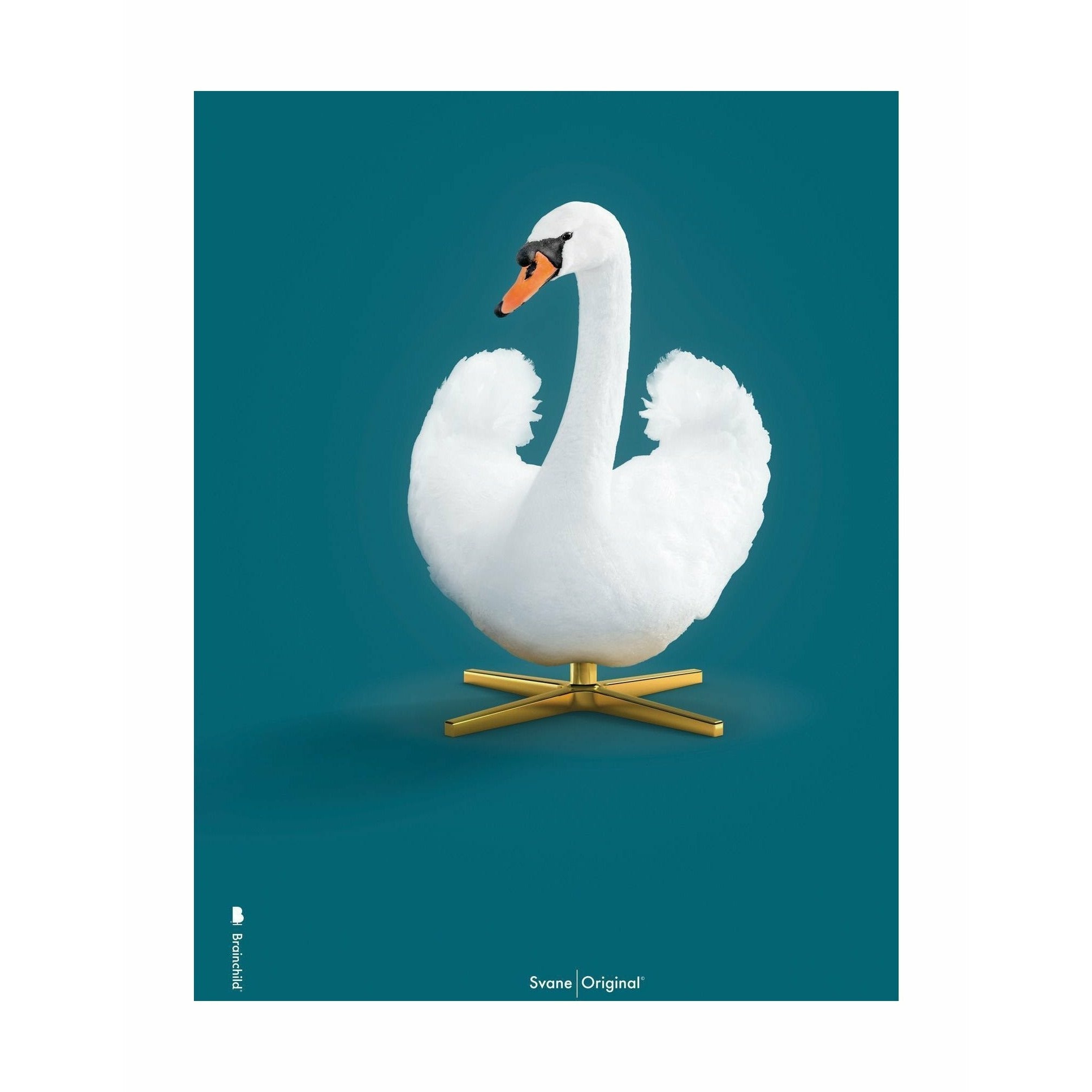 Pomysły Swan Classic Plakat bez ramy 50 x 70 cm, ropy naftowe niebieskie tło