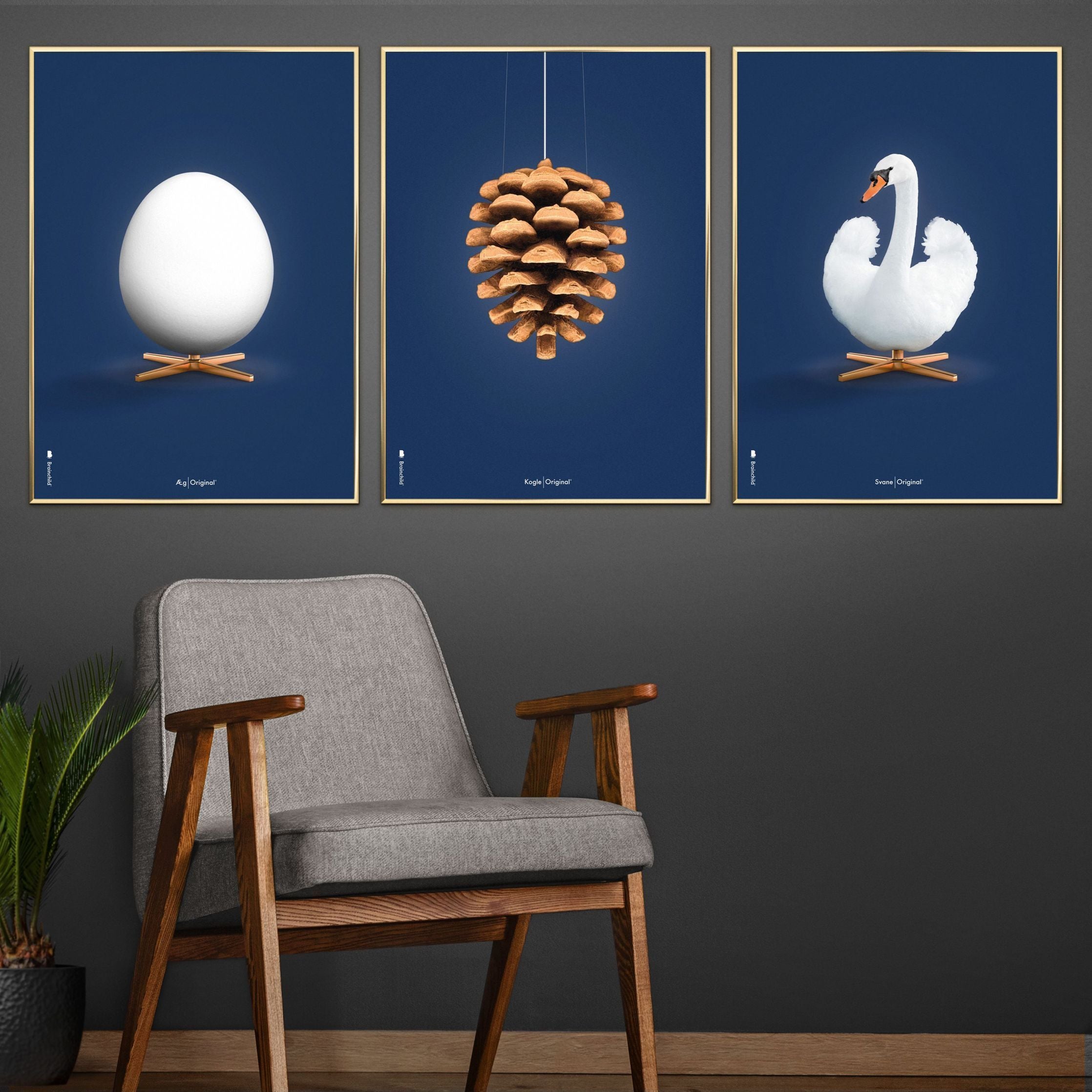 Pomysły Swan Classic Plakat bez ramki 70 x100 cm, ciemnoniebieskie tło