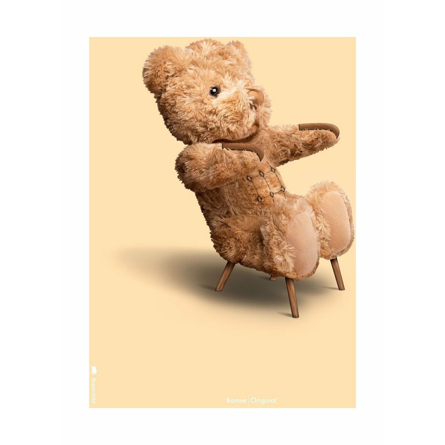 Pomysny plakat Teddy Bear Bez ramki 50x70 cm, tło w kolorze piasku