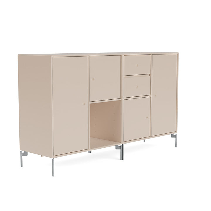 Montana Couple Sideboard With Legs, Clay/Matt Chrome