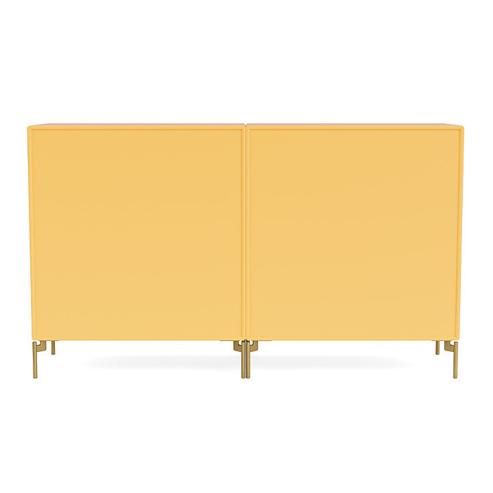 Montana Couple Sideboard With Legs, Acacia/Brass