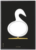 Brainchild Swan Design Szkic Ramka plakatowa wykonana z czarnego lakierowanego drewna 70x100 cm, czarne tło