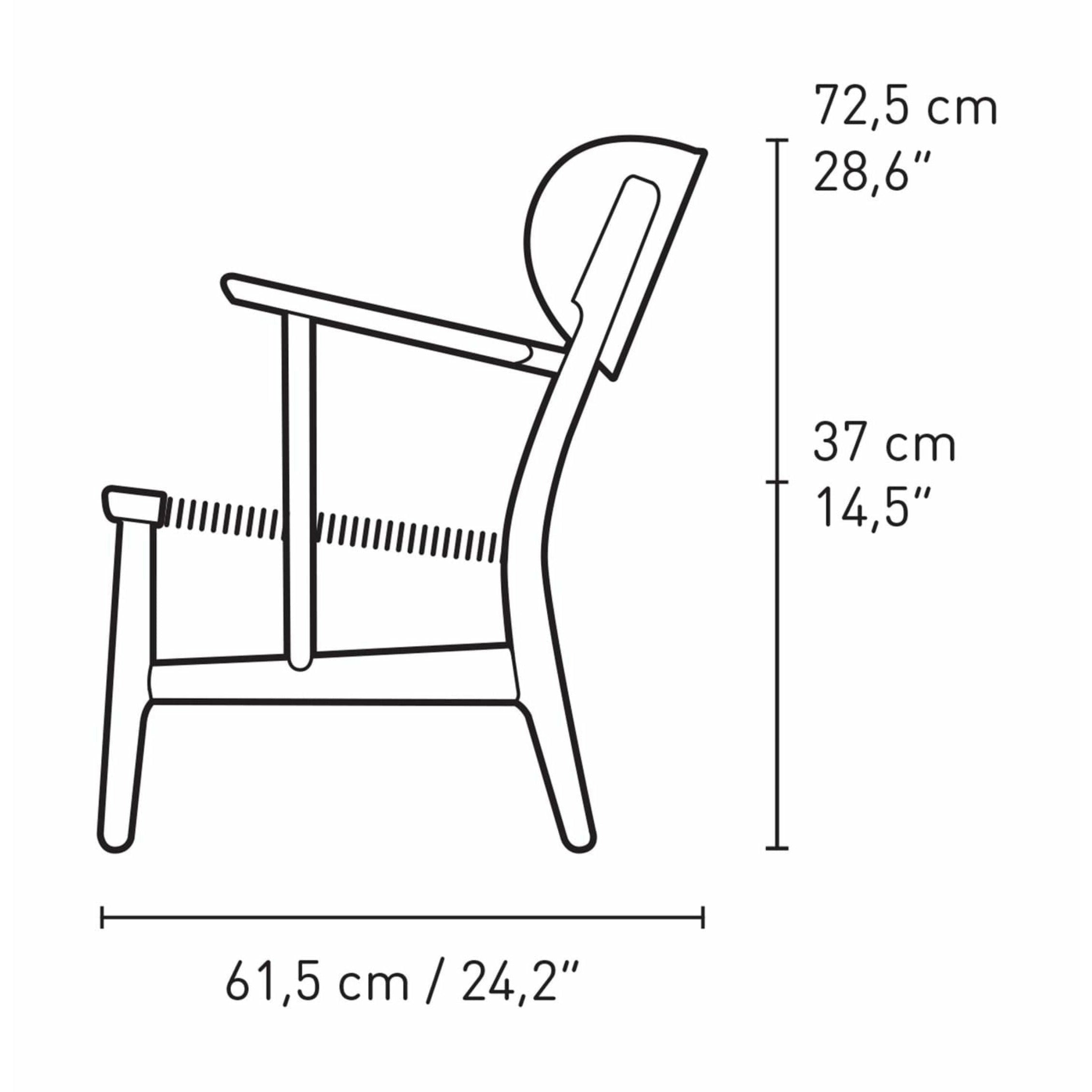 Carl Hansen CH22 REALGE FAILE DAK, Północno -Błękit/Naturalny sznurek