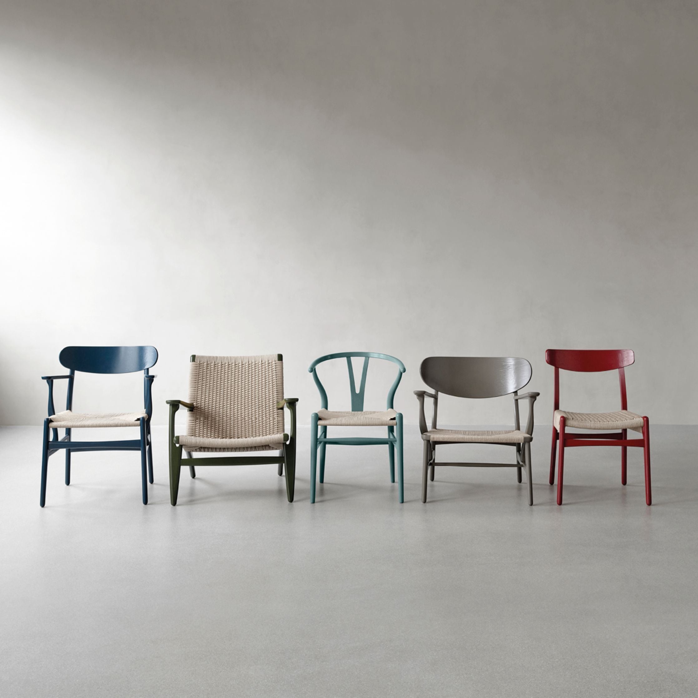 Carl Hansen CH22 REALGE FAILE DAK, Północno -Błękit/Naturalny sznurek