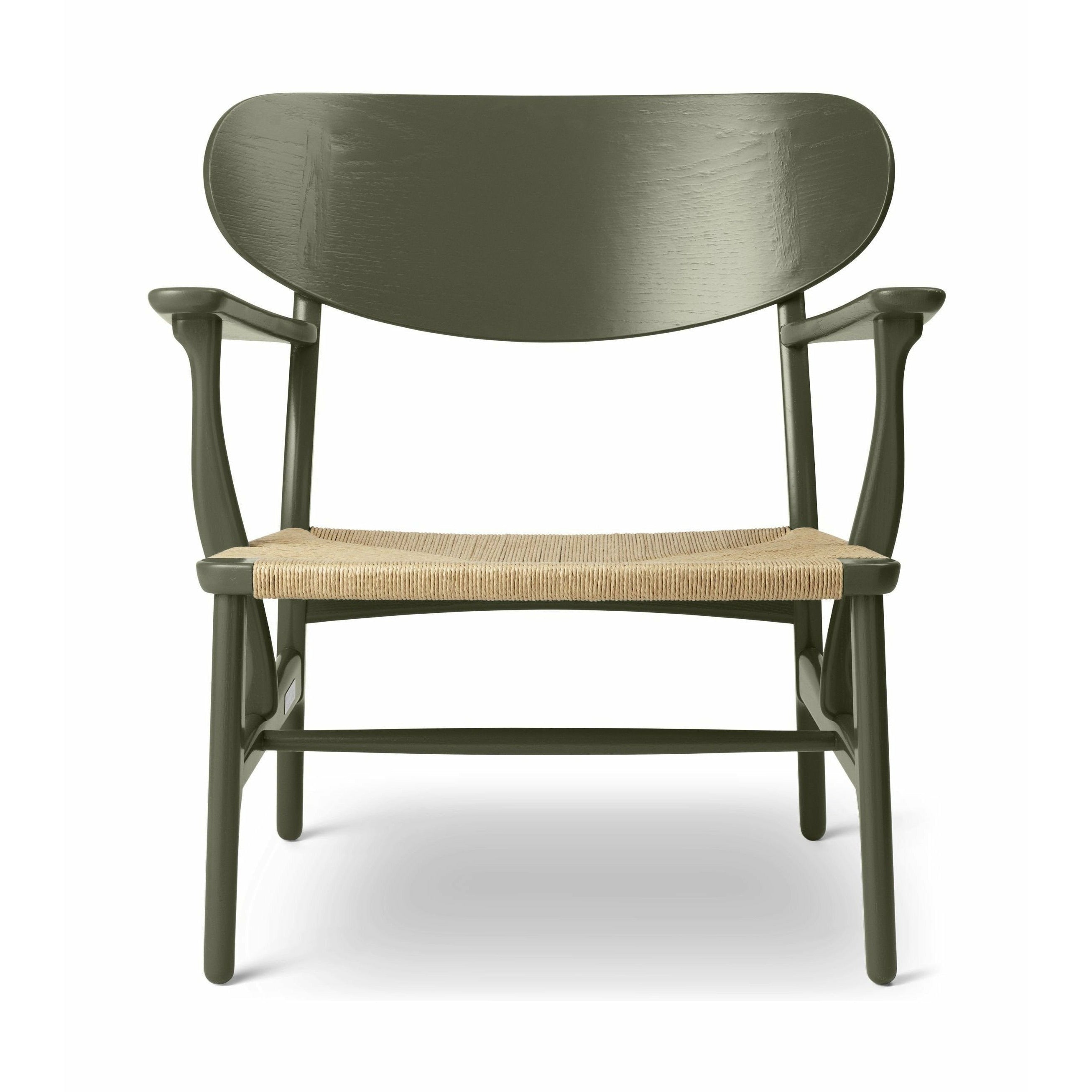 Carl Hansen Ch22 Lounge Chair Oak, Seaweed Green/Natural Cord