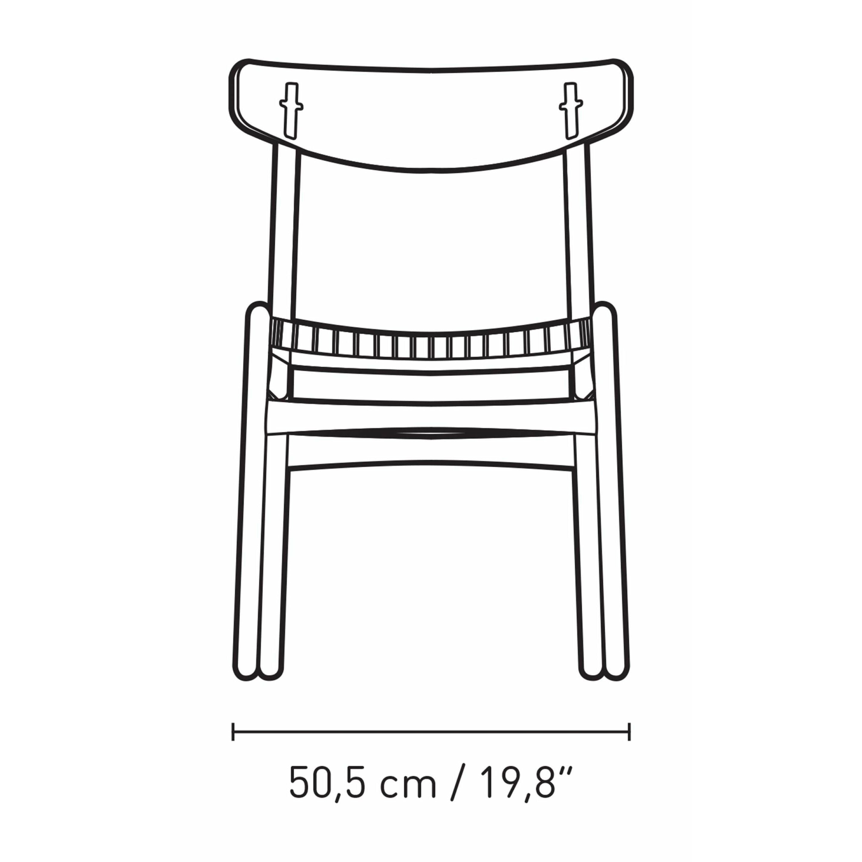 Carl Hansen CH23 Krzesło dębowe, łupkowy brązowy/naturalny sznurek
