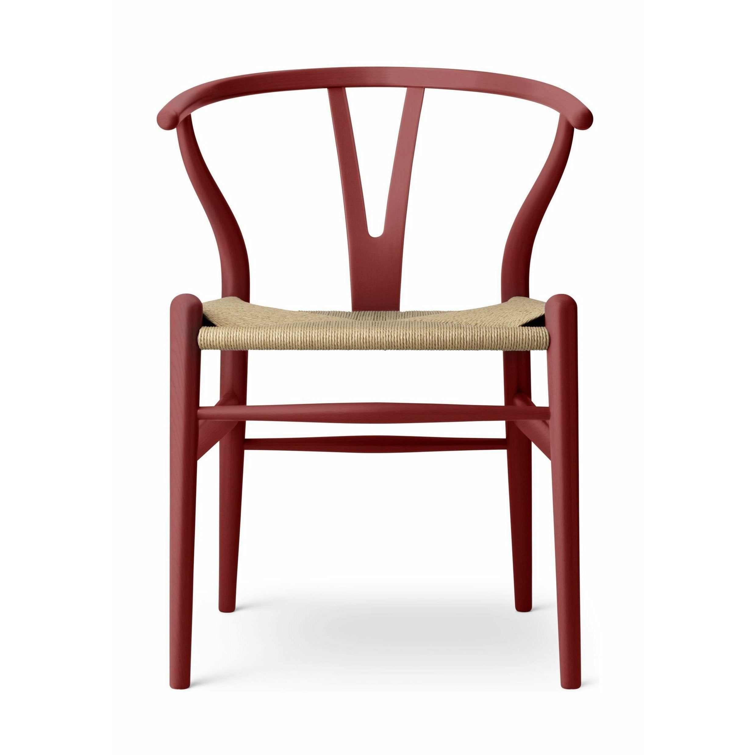 Carl Hansen CH24 Wishbone krzesło dębowe, falu czerwony/naturalny sznurek