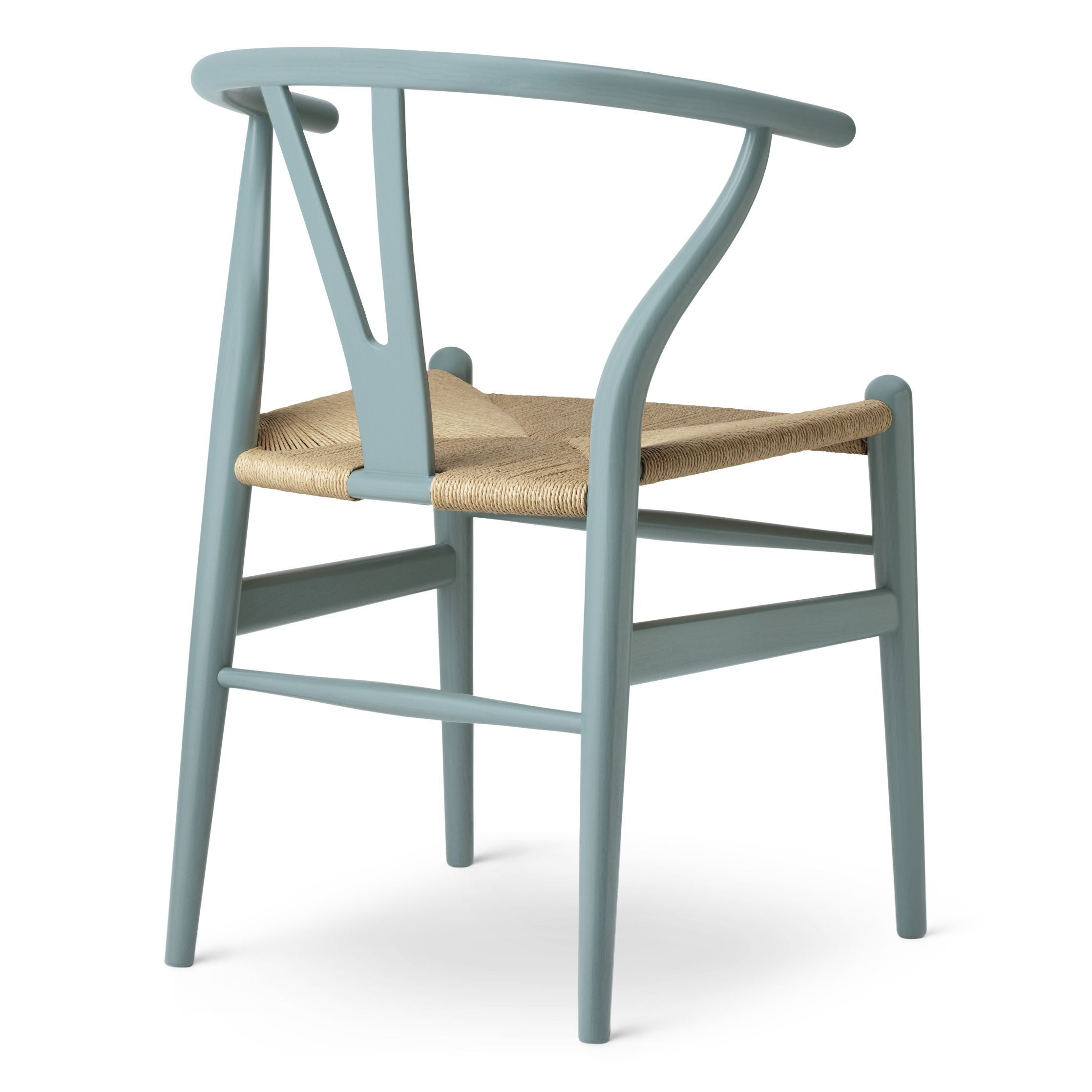 Carl Hansen CH24 Wishbone krzesło dębowe, pewter Blue/Natural Cord Special Edition