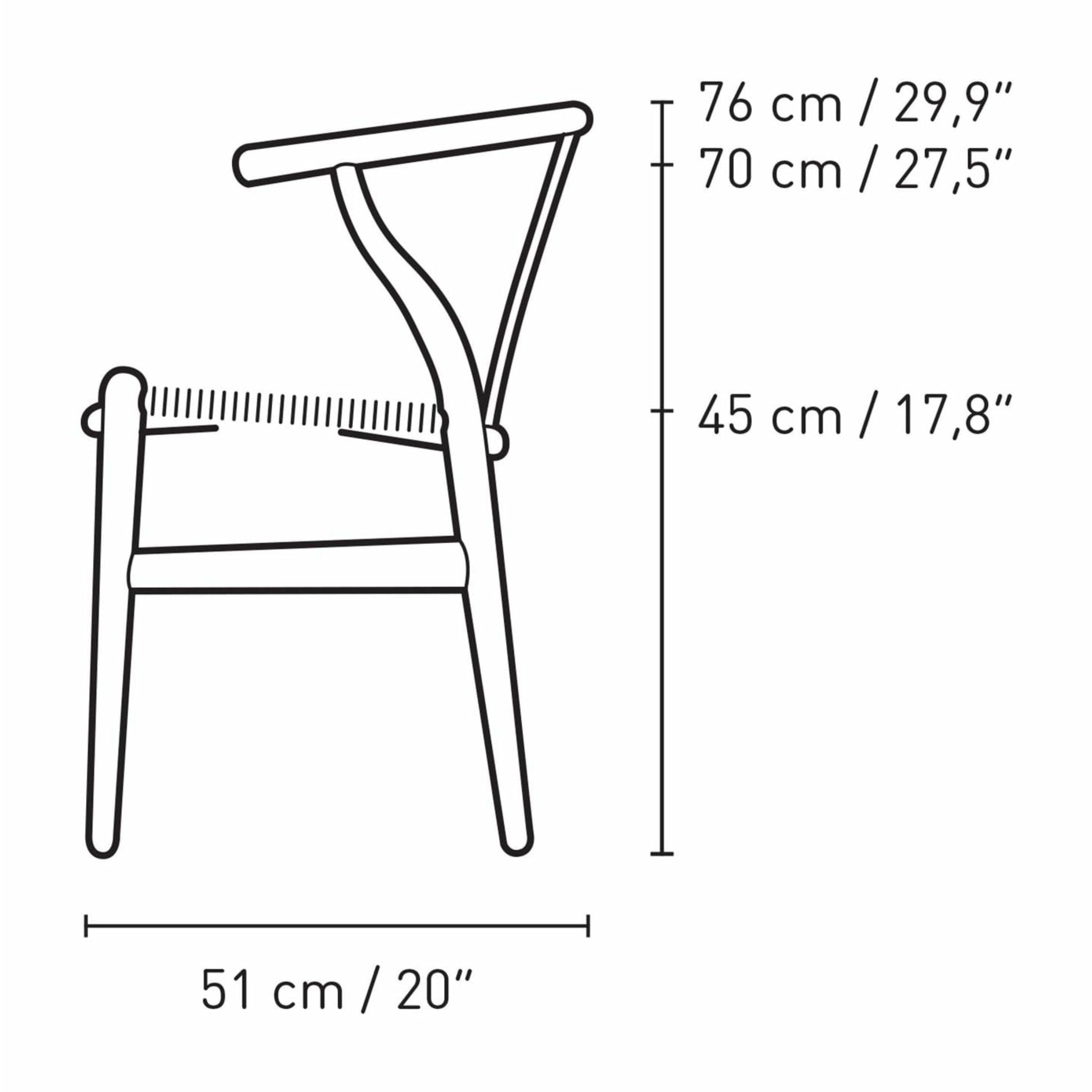 Carl Hansen CH24 Wishbone krzesło dębowe, pewter Blue/Natural Cord Special Edition
