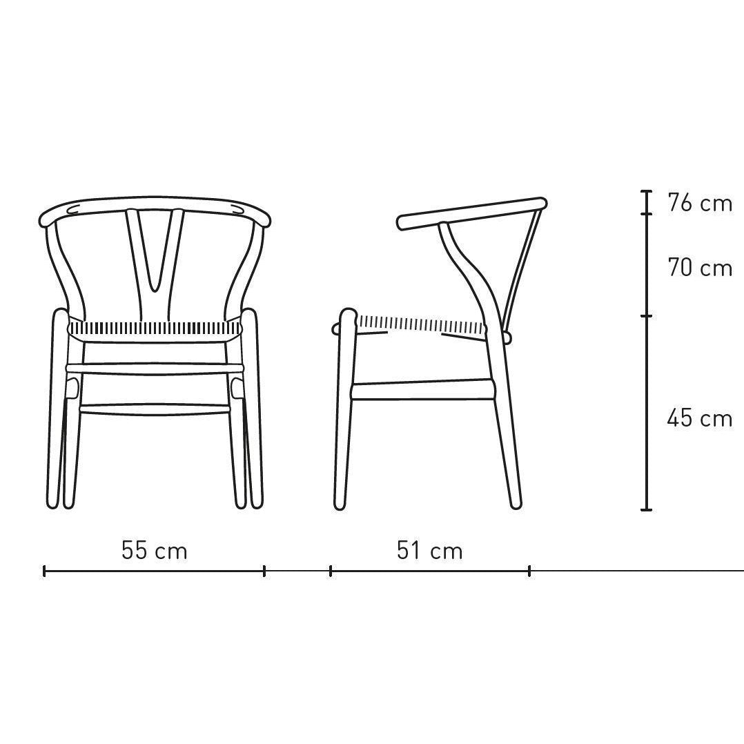 Carl Hansen CH24 Y Krzesek krzesło Naturalne papierowe sznur, buk/fioletowy niebieski