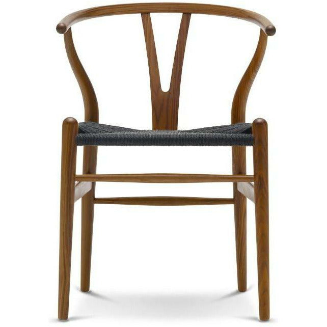 Carl Hansen CH24 Wishbone krzesło czarny papier, lakierowany orzech