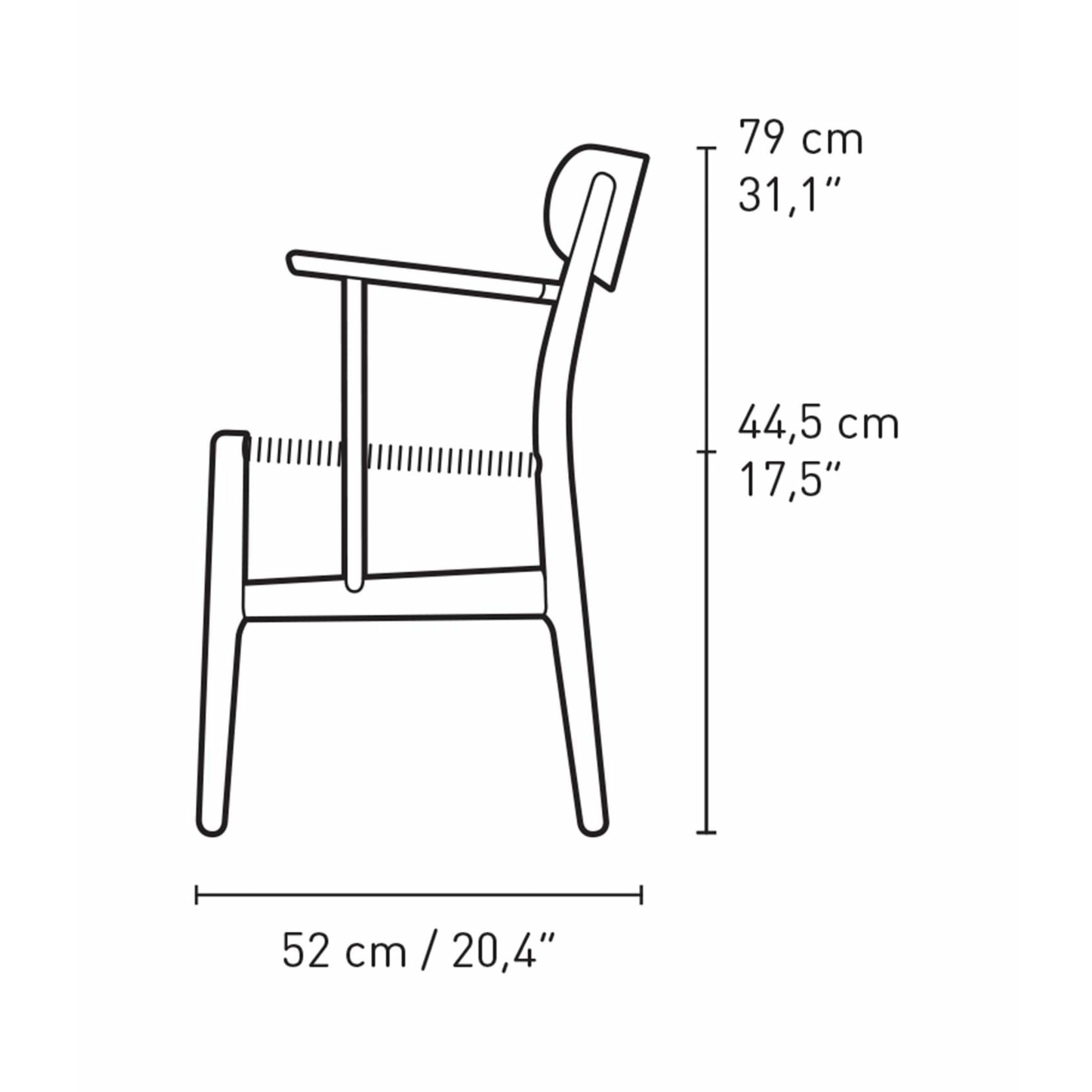 Carl Hansen CH26 Krzesło dębowe, puder niebieski/naturalny tkany