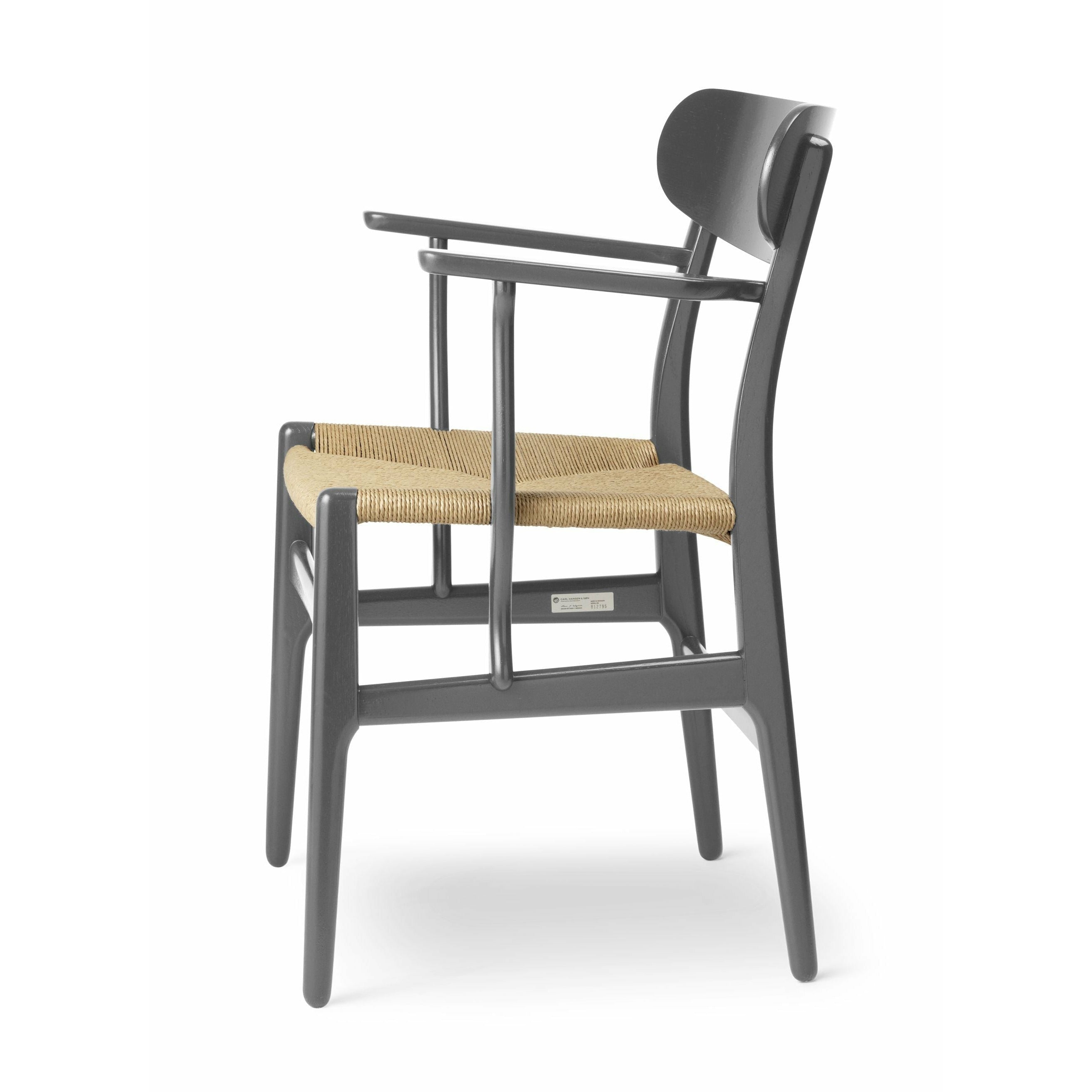 Carl Hansen CH26 Krzesło dębowe, łupkowe brązowe/naturalne wiklin