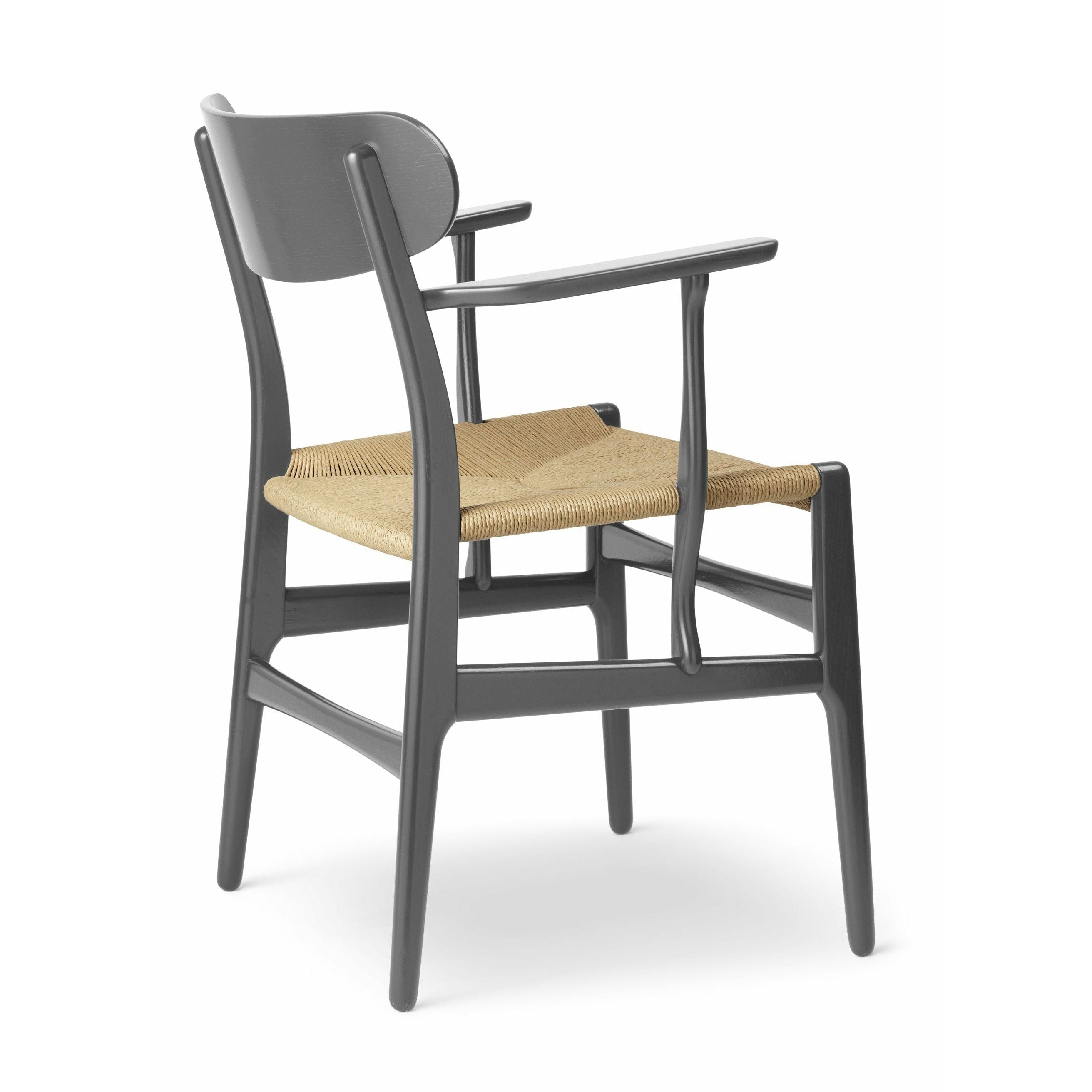 Carl Hansen CH26 Krzesło dębowe, łupkowe brązowe/naturalne wiklin