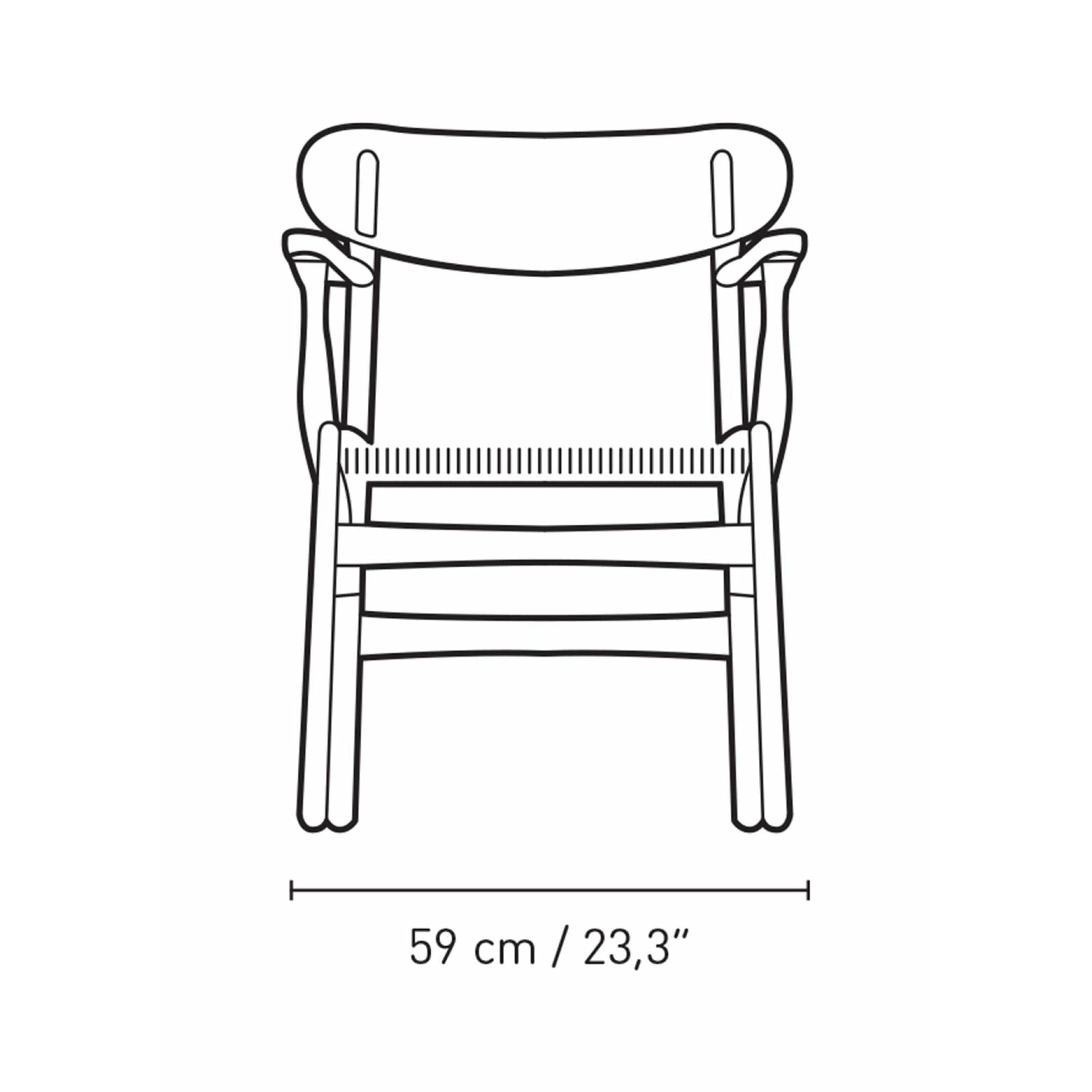 Carl Hansen CH26 Krzesło dębowe, łupkowe brązowe/naturalne wiklin