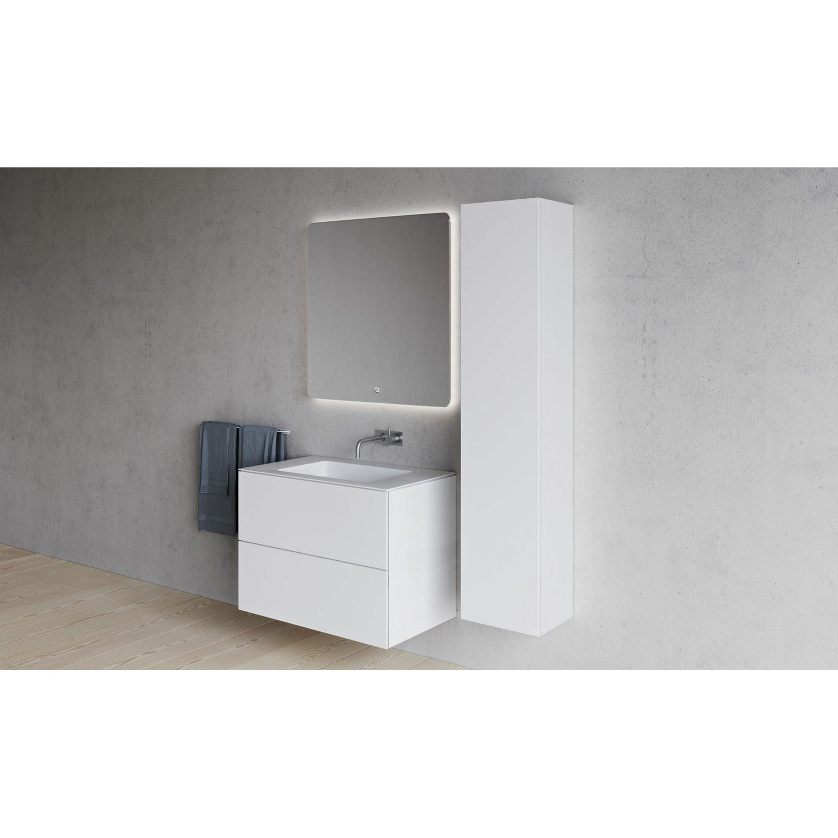 Copenhagen Bath Sq2 Double Cabinet With Center Wash, L80 Cm