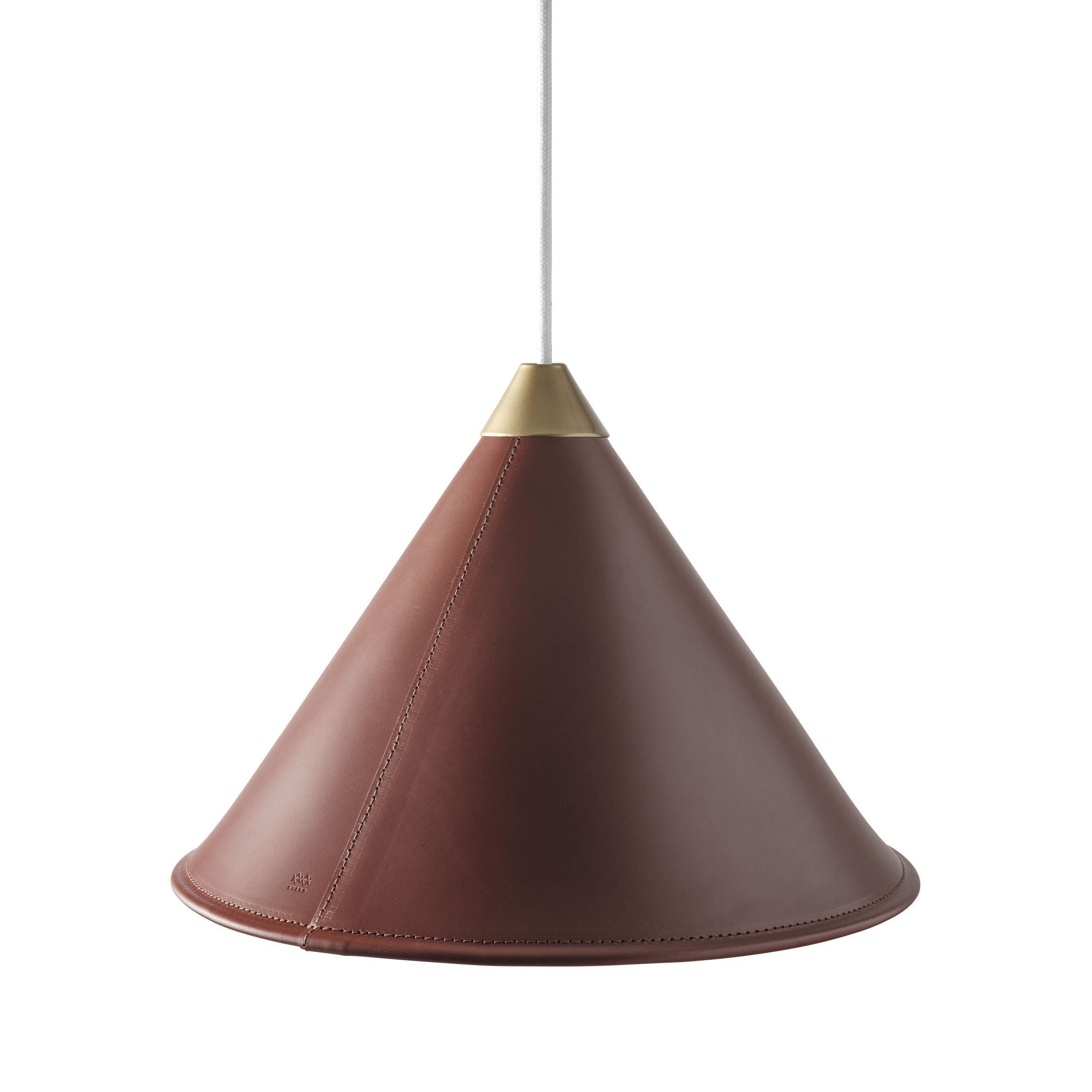 Cuero Namibia Pendant ø 25 Cm, Oak Brown/Brass With White Cable