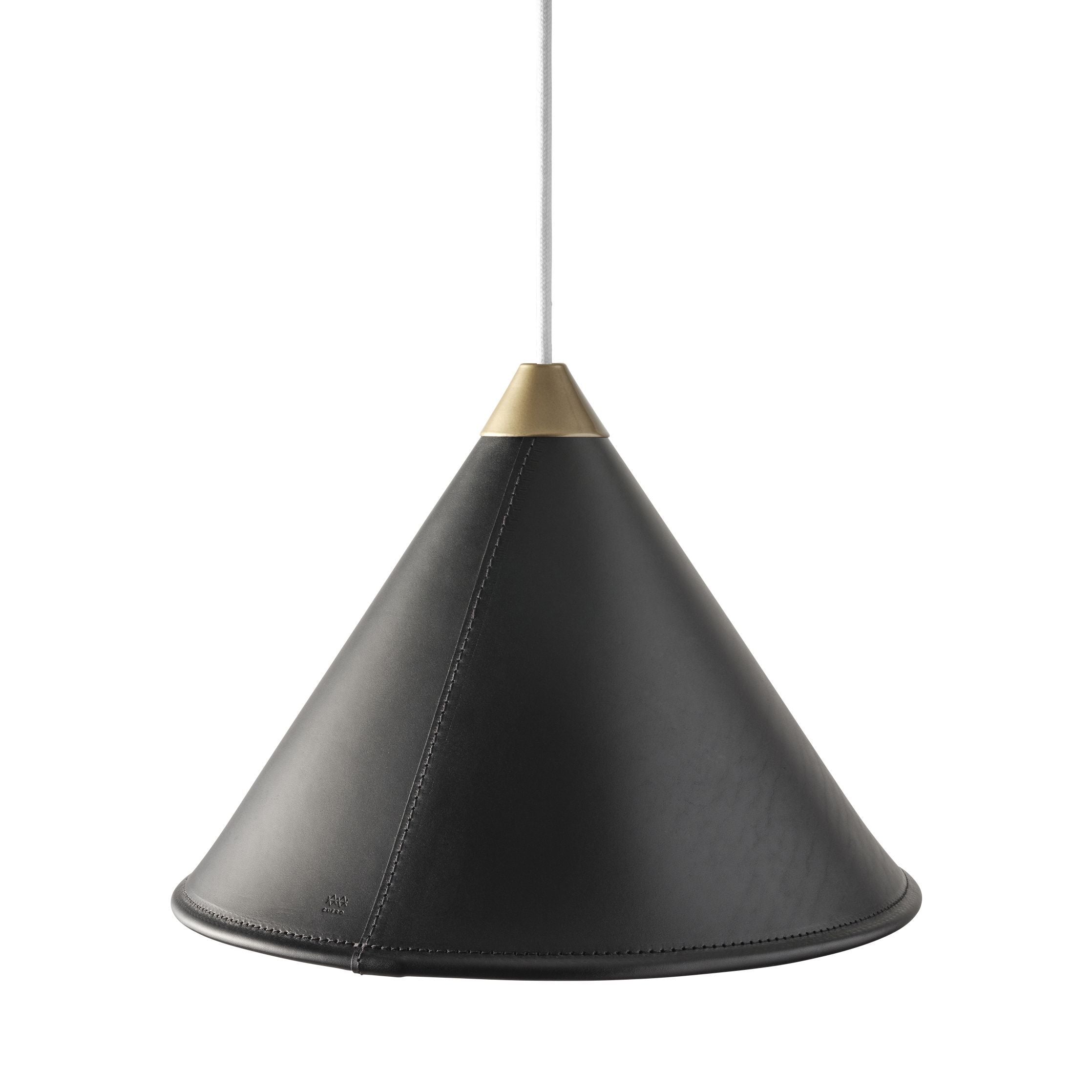 Cuero Namibia Pendant ø 35 Cm, Black/Brass With White Cable
