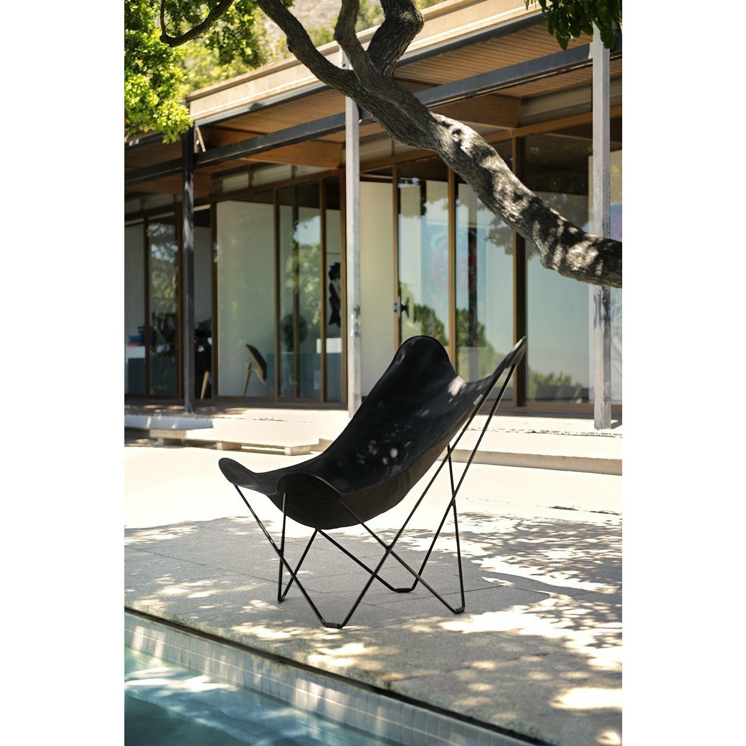 Cuero Sunshine Mariposa Butterfly krzesło, węgiel drzewny Piqué/Black Outdoor Frame