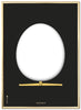 Brainchild The Egg Design Sketch Poster Frame Made Of Brass Colored Metal A5, Black Background