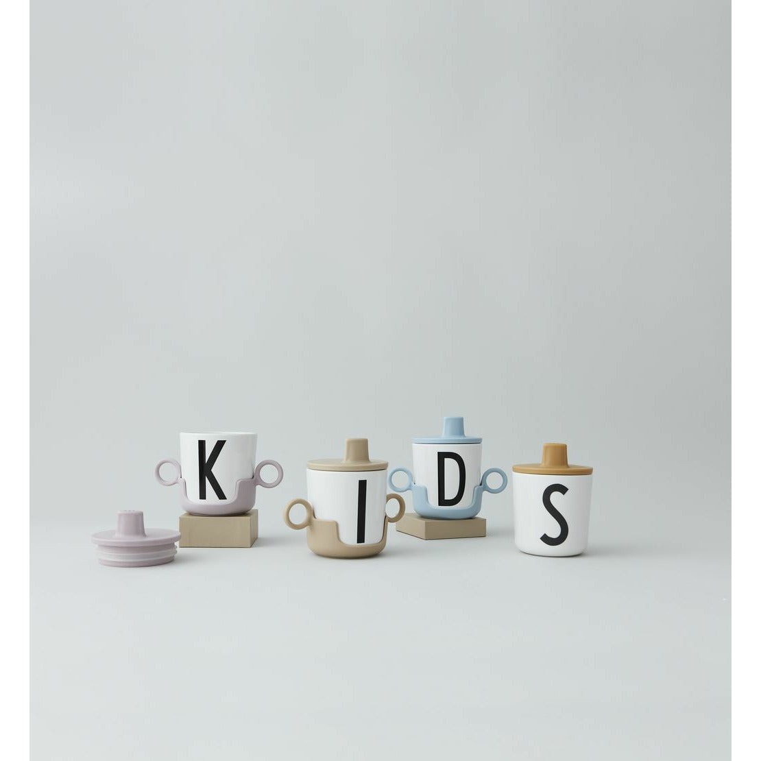 Design Letters Lid For Kids Melamine Cup, Mustard