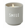 Design Letters Scented Candle Smile Small, Cool Gray