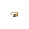 Listy projektowe wielki pierścień miłości 18K Gold Plaked, Akwamarynowy niebieski
