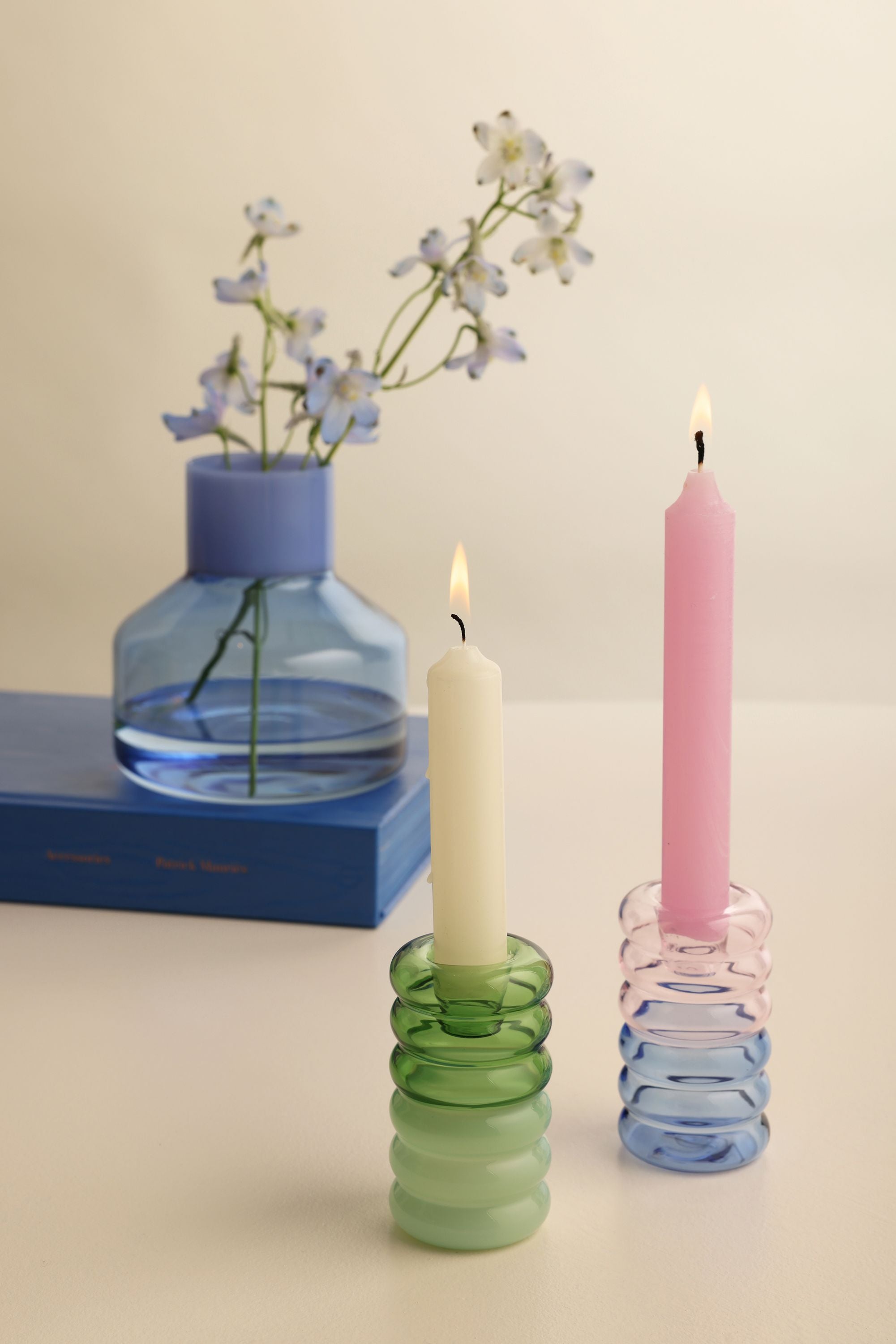 Listy projektowe Hoop Candle Holder, Pink/Blue