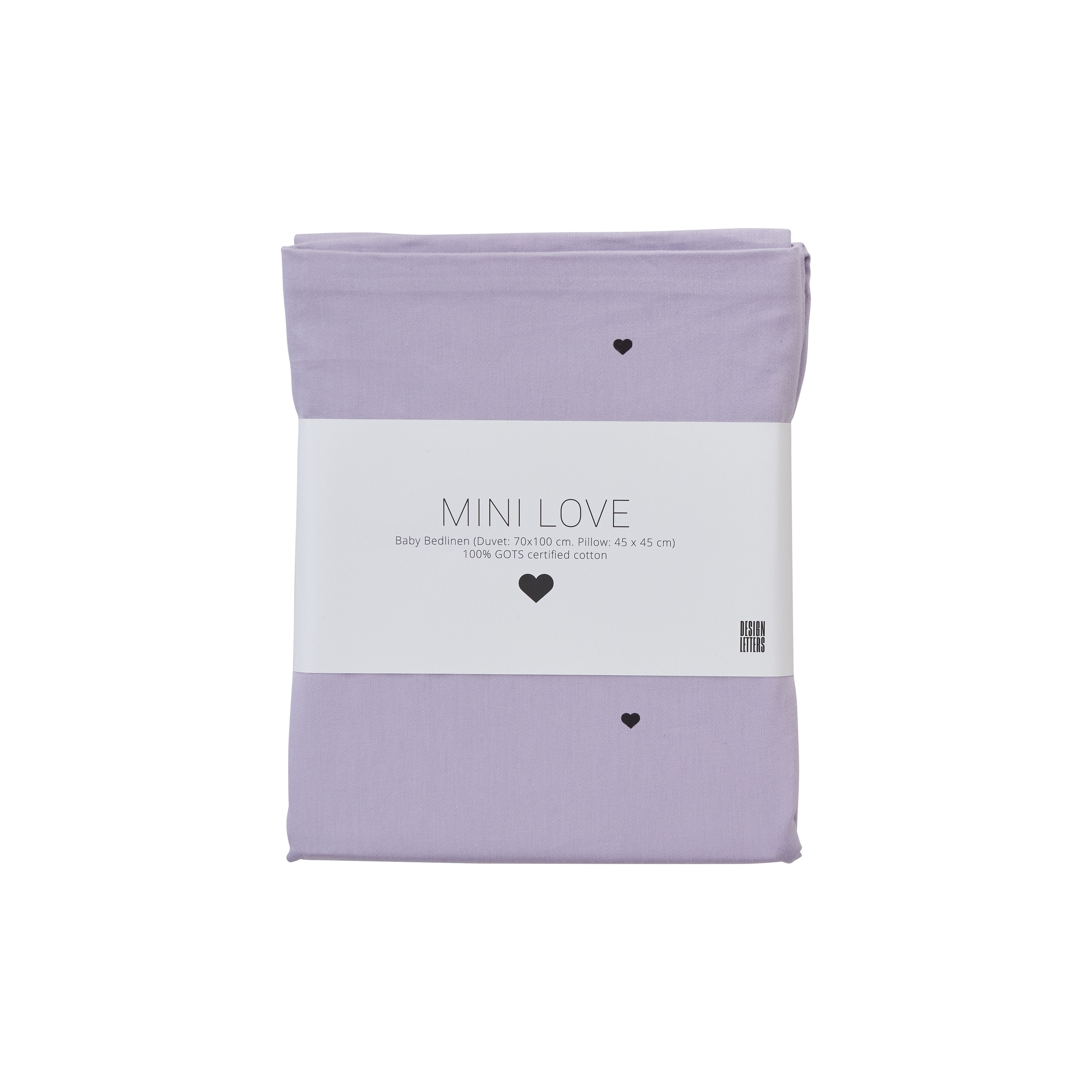 Listy projektowe Mini Love Baby Pillowcase i kołdry 70x100 cm, lawenda