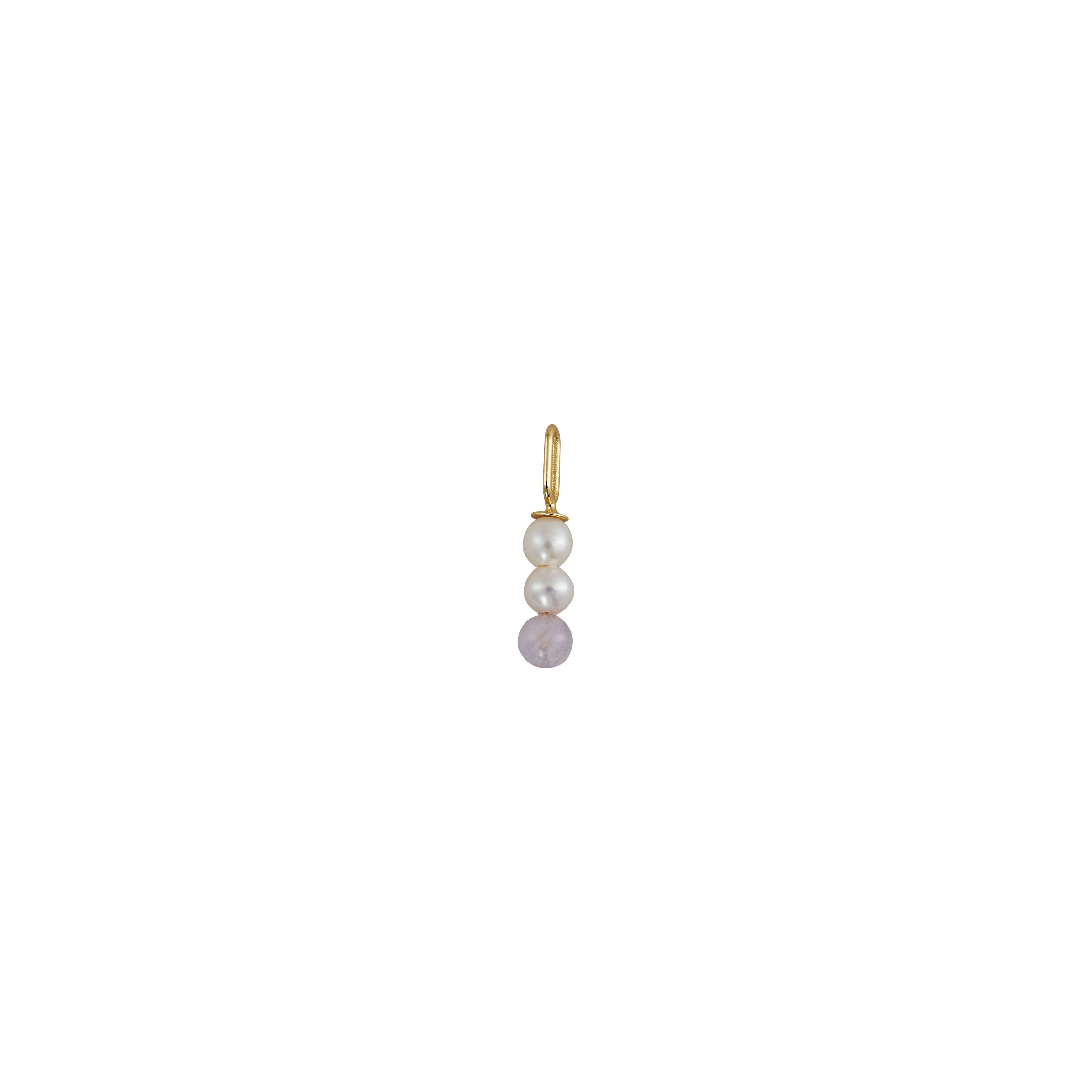 Projekt litery Pearl Stick Charm 4 mm wisiorek złoty, czysty kryształ