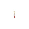 Design Letters Pearl Stick Charm 4 Mm Pendant Gold Plated, Red Chrosite