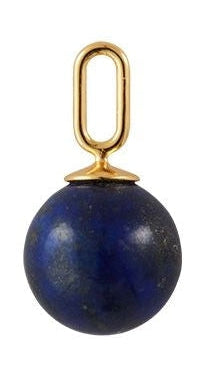 Listy projektowe Kamienne wisiorek 8 mm 18 -karatowe złote srebrne, Lapis Lazuli Blue