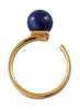 Listy projektowe kamienne kropla pierścień 18k złota, lapis lazuli blue
