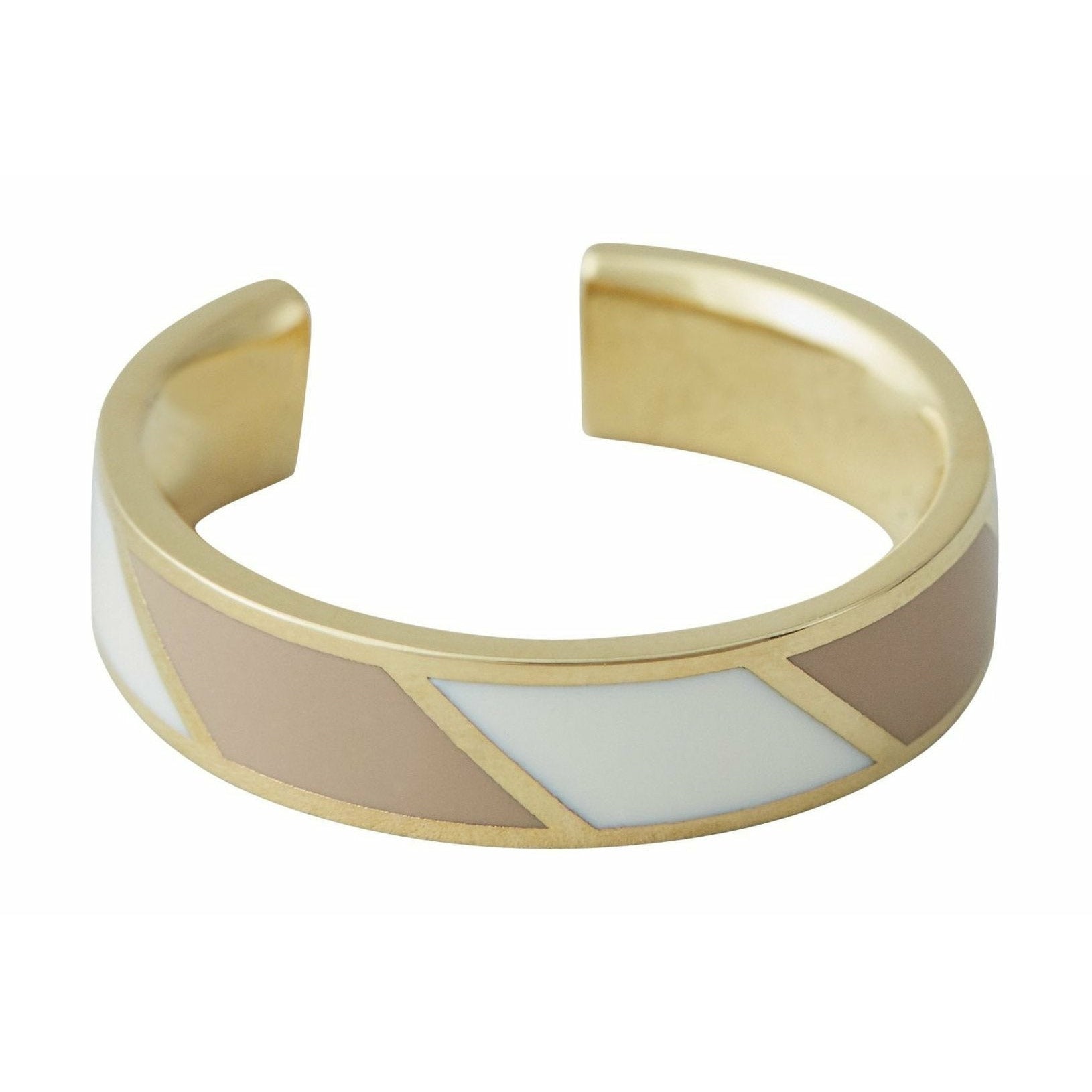 Projektowanie liter w paski pierścień cukierkowy mosiężna złota złota, beżowy/biały