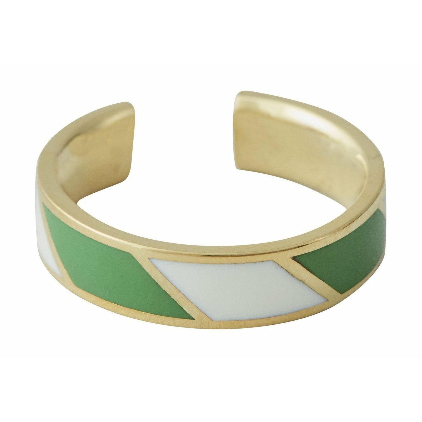Projektowanie liter w paski pierścień cukierkowy mosiężna złota złota, zielona/biała