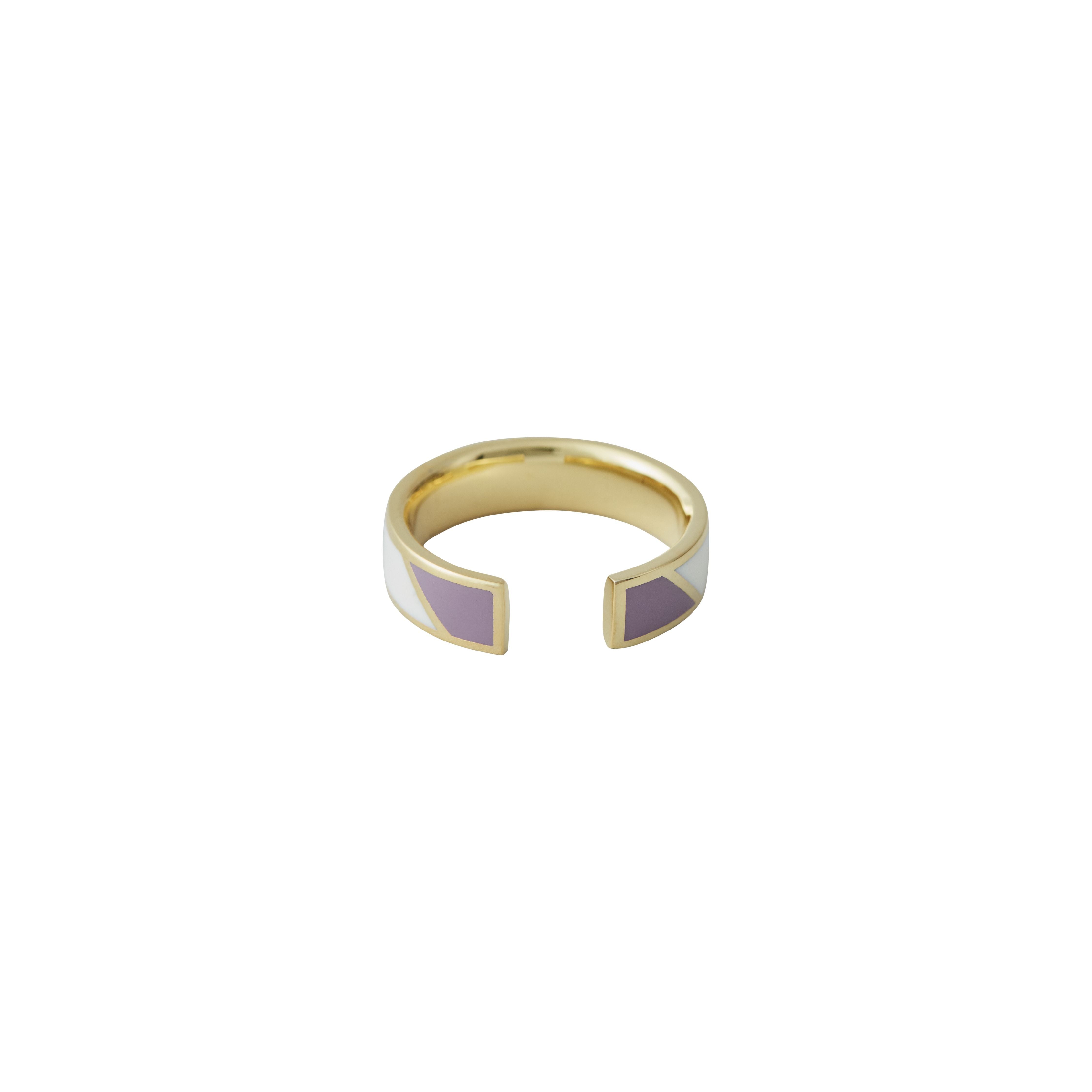 Listy projektowe pasiasty pierścień cukierkowy mosiężna złota złota, fiolet/biały