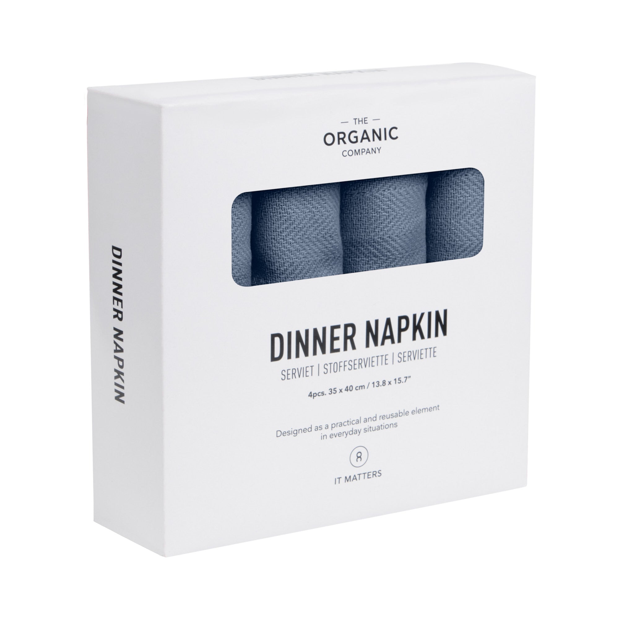 The Organic Company Dinner Napkins, Grey Blue