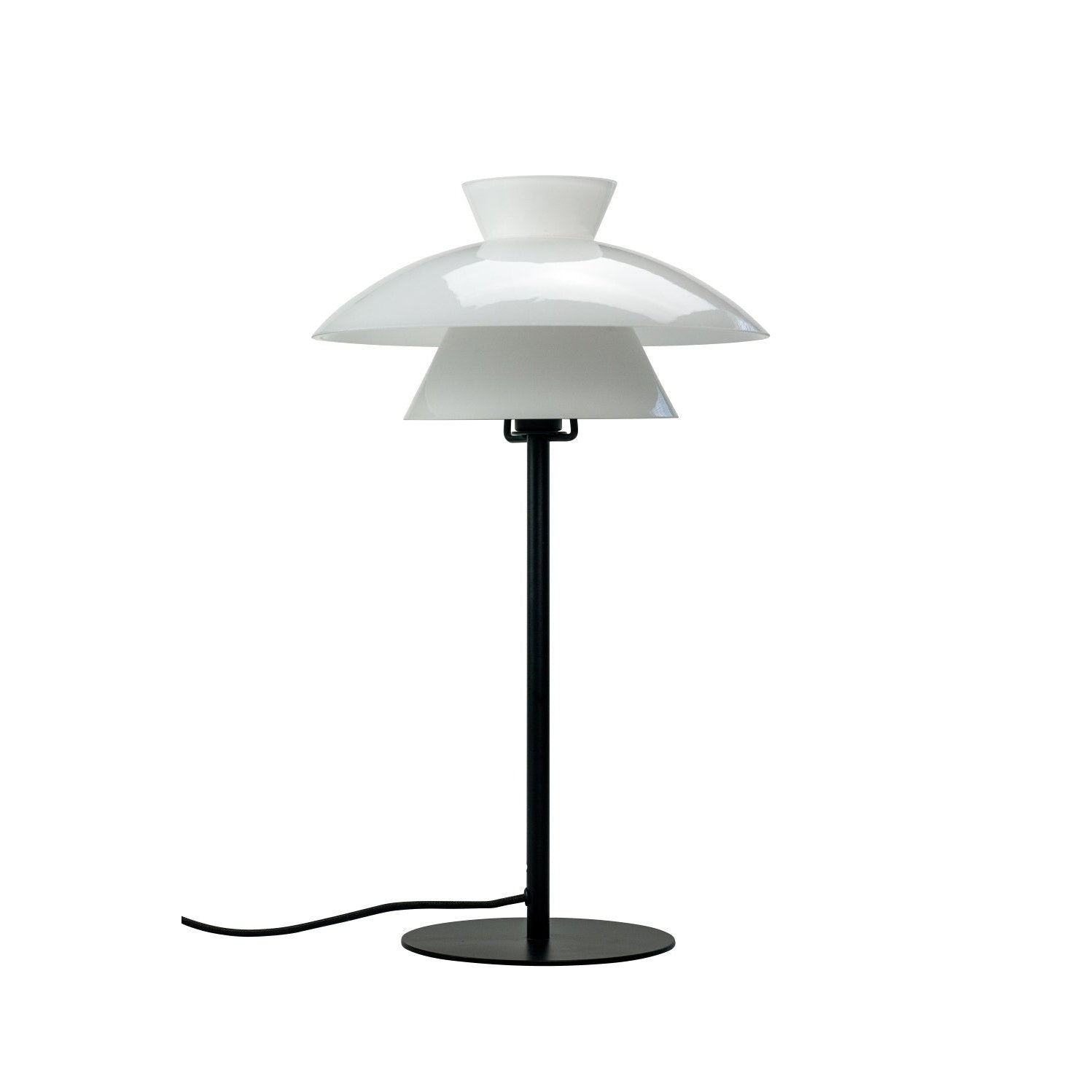 Lampa stołowa Dyberg Larsen Valby Opal, trzy ekrany