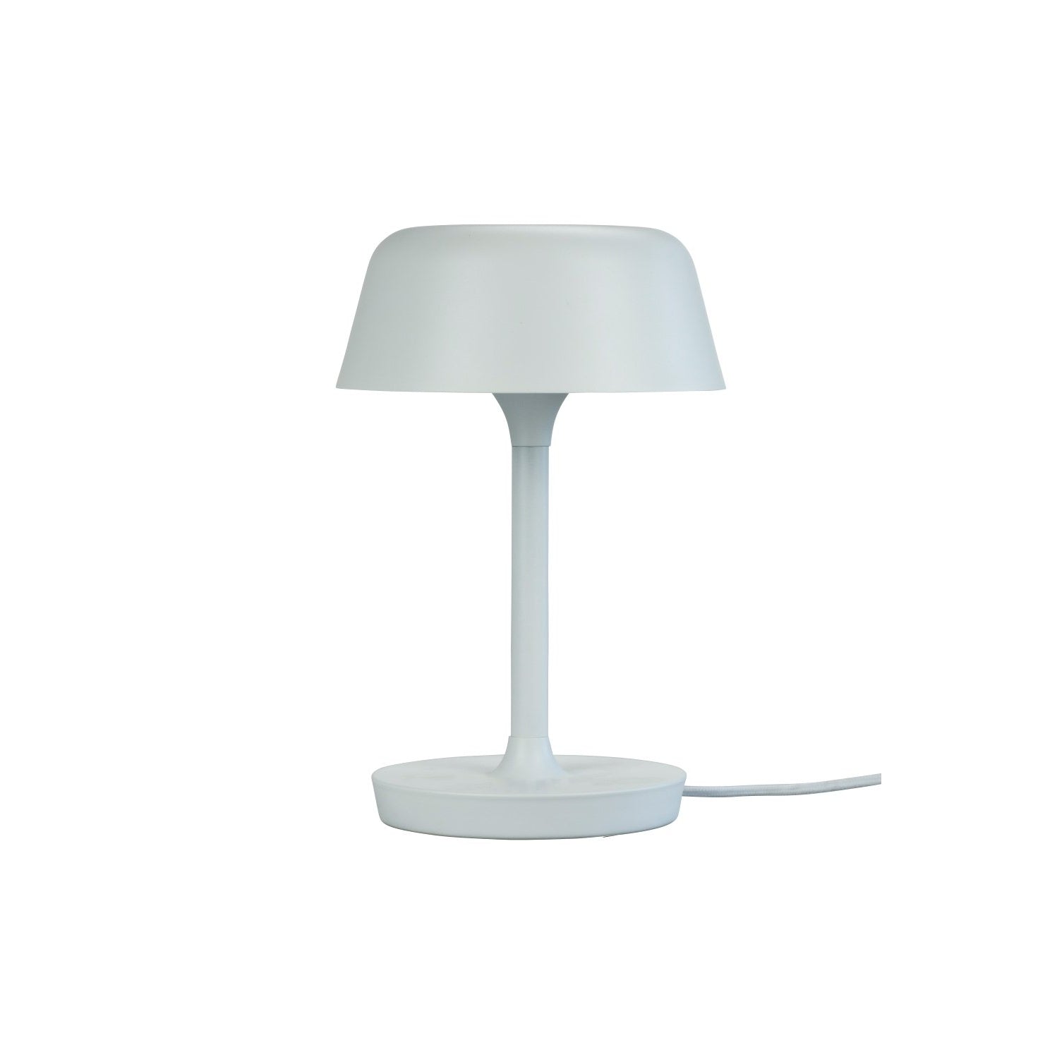 Lampa stołowa LED Larsen Larsen Larsen Valencia z drutem, białym/mosiądzem