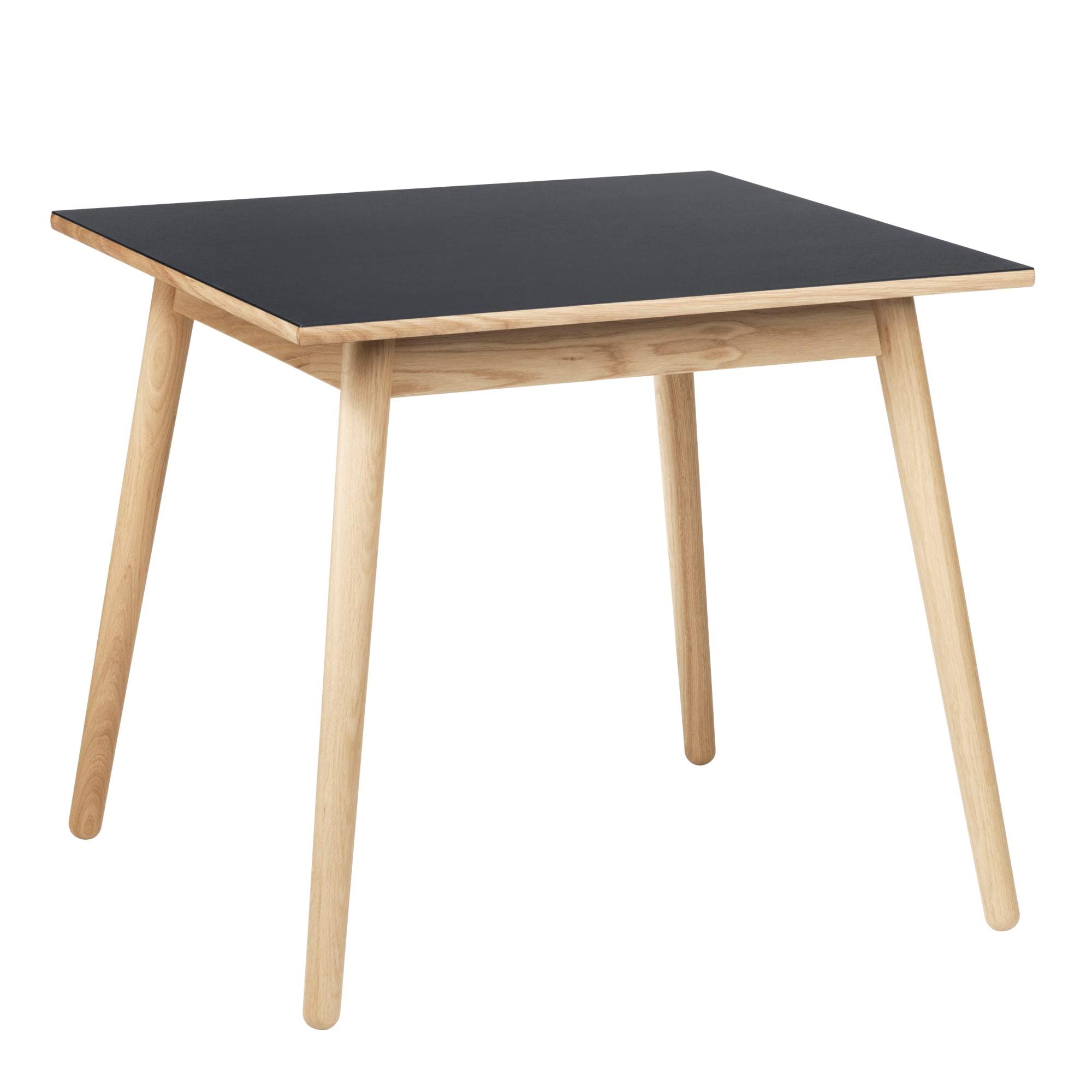 Fdb Møbler C35 Dining Table Oak, Dark Grey Linoleum Tabletop, 82x82cm