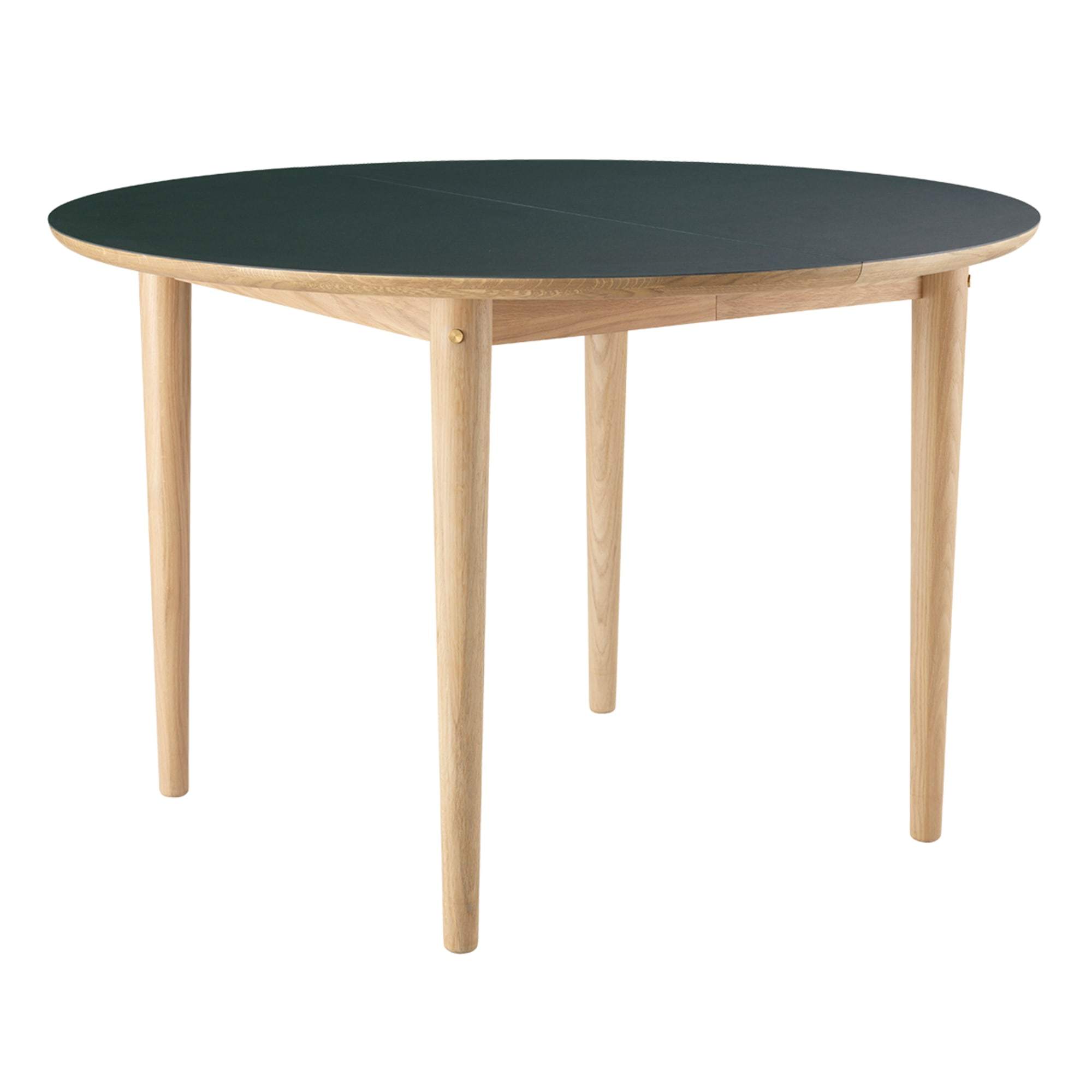 FDB Møbler C62 E stół jadalny z funkcją wyciągnięcia, naturalny/ciemnozielony linoleum