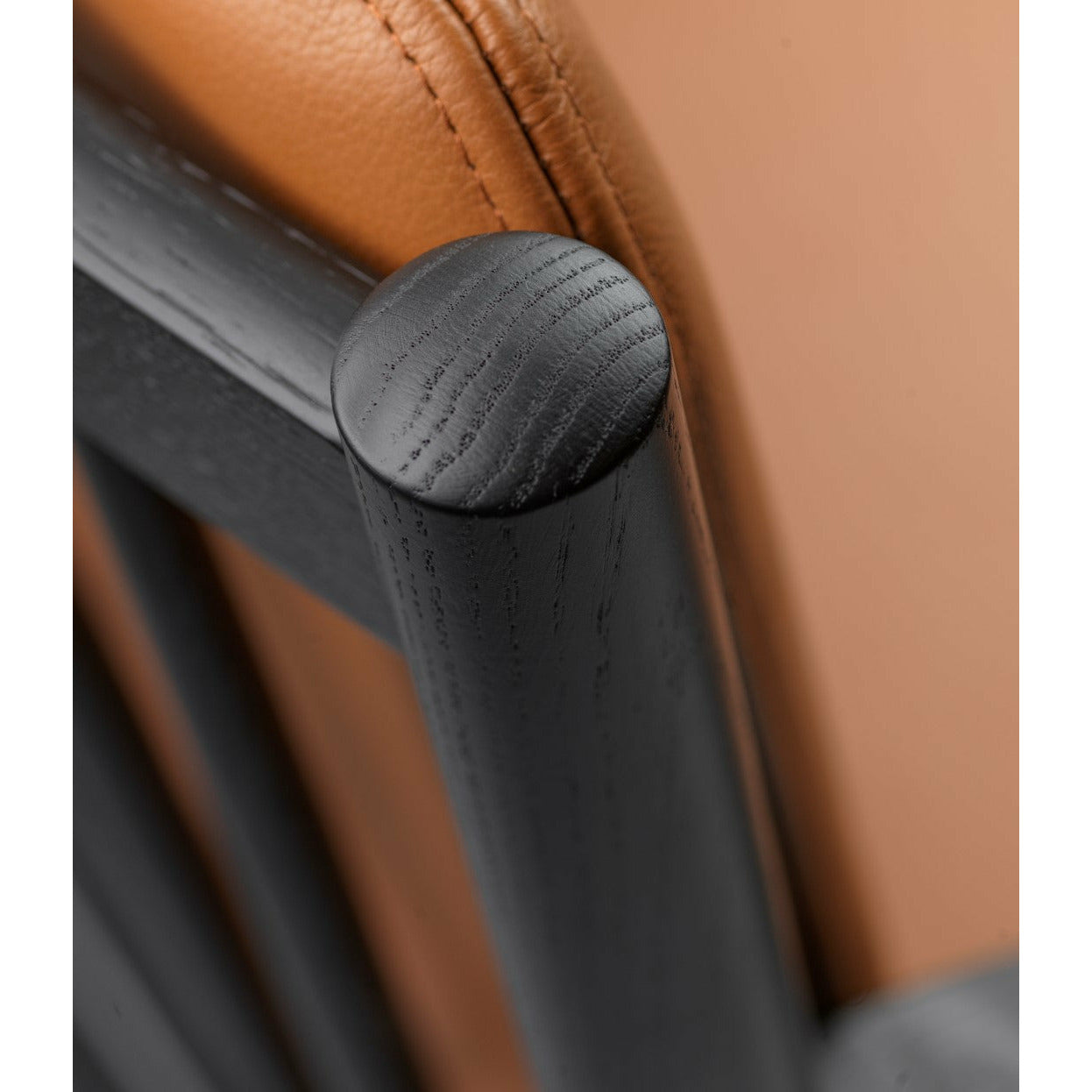 Fdb Møbler J147 Armchair, Black/Cognac