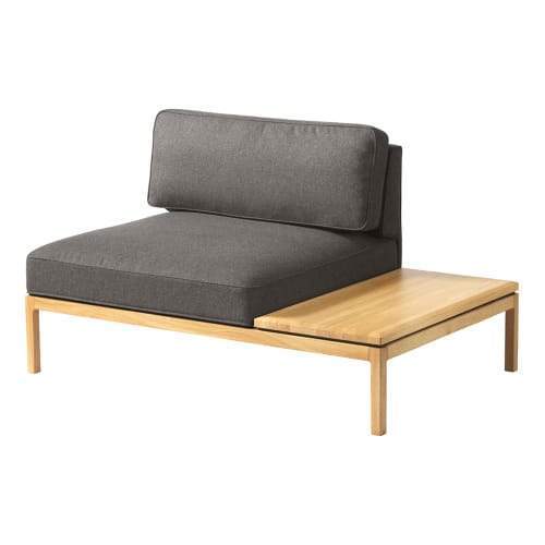 Fdb Møbler L37 Right Corner Module With Table Grey/Natural, 130x90cm