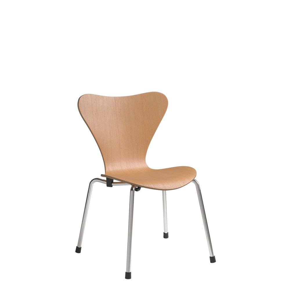 Fritz Hansen 3177 Children's Series 7 krzesło, Clear Laquered Veneer/Oregon Pine