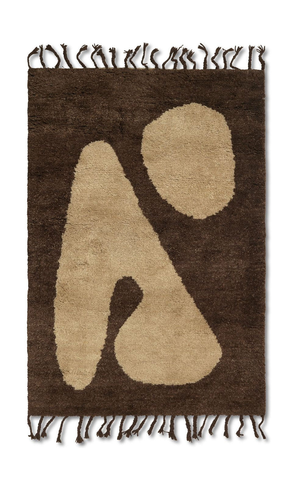 Ferm Living Abstract dywan mały, brązowy/wyłączony biały