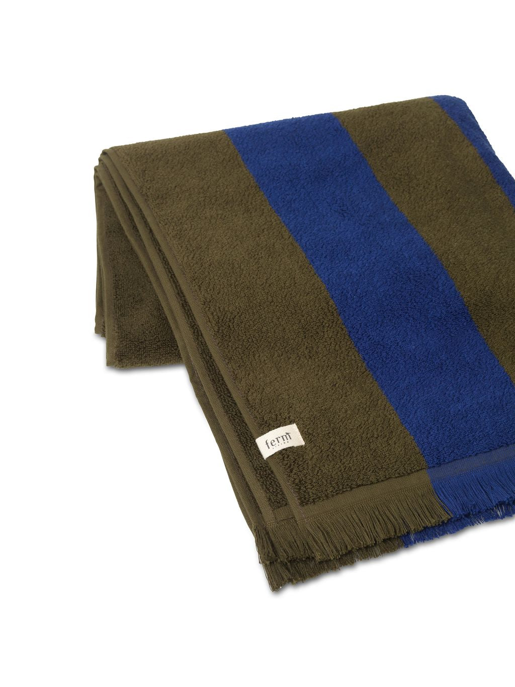 Ferm Living Alee Bath Towel 70x140 Cm, Olive/Light Blue