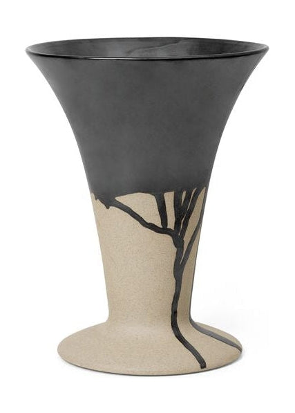 Ferm Living Flores Vase, Sand/Black